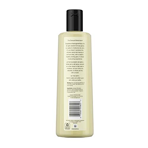 Neutrogena Body Oil Light Sesame Formula for Radiant Healthy-Looking Glow, Moisturizer for Dry Skin, Lightweight Non-Greasy Fast-Absorbing Bath and Massage Shower Oil in Pakistan