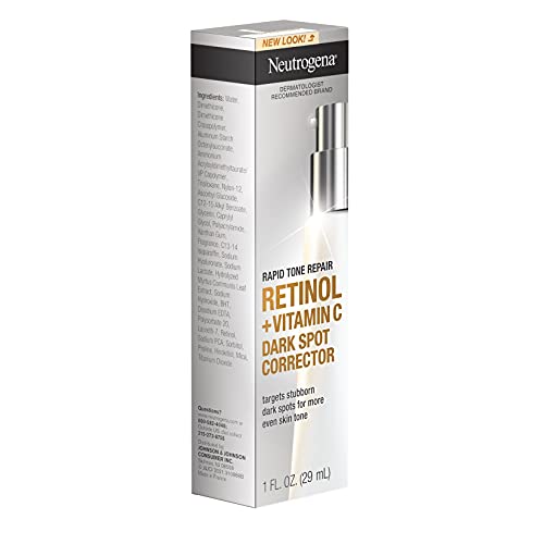 Neutrogena Rapid Tone Repair Retinol + Vitamin C Dark Spot Corrector Face Serum, Daily Anti-Wrinkle Dark Spot Corrector to Brighten & Even Tone, Mineral-Oil & Dye-Free, White in Pakistan