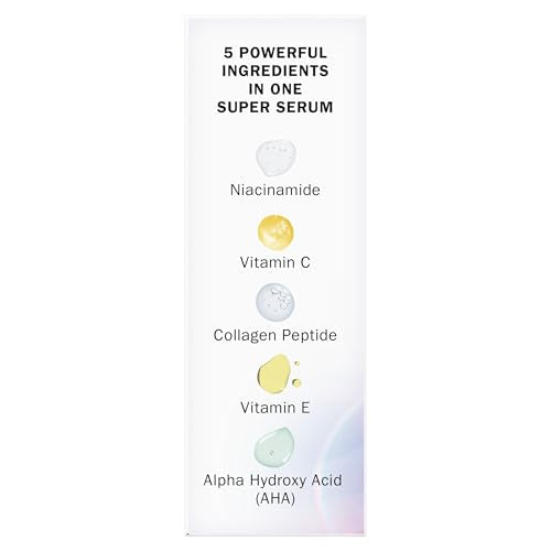 Olay Super Serum - Niacinamide, Vitamin C & E, Collagen Peptide, AHA - 5-in-1 Skin Care Benefits for Face - Healthy Glow, Brightening, Hydrating, Smoothing, Firming, Evens Tone, Anti-Aging in Pakistan