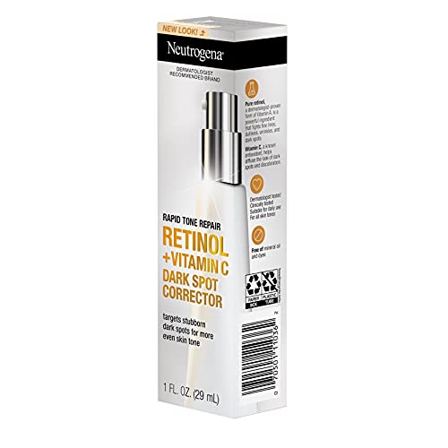 Neutrogena Rapid Tone Repair Retinol + Vitamin C Dark Spot Corrector Face Serum, Daily Anti-Wrinkle Dark Spot Corrector to Brighten & Even Tone, Mineral-Oil & Dye-Free, White in Pakistan