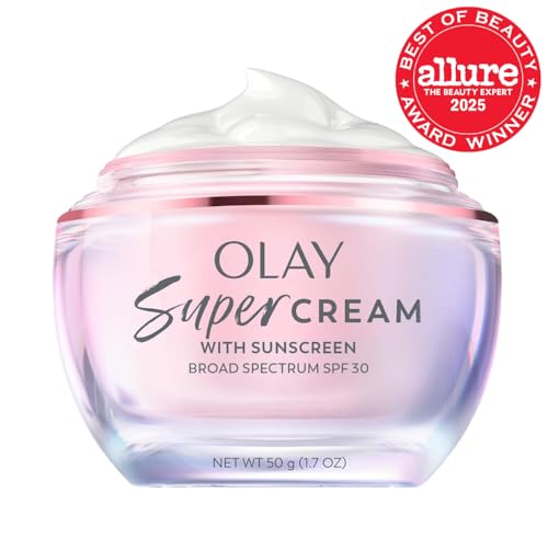 Olay Super Cream with Sunscreen SPF 30, Lightweight Face Moisturizer with Sun Protection, 5-in-1 Skin Care Benefits - Hydrating, Brightening, Firming - Niacinamide, Vitamin C, Collagen Peptide in Pakistan