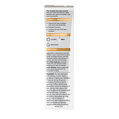 Neutrogena Rapid Tone Repair Retinol + Vitamin C Dark Spot Corrector Face Serum, Daily Anti-Wrinkle Dark Spot Corrector to Brighten & Even Tone, Mineral-Oil & Dye-Free, White in Pakistan