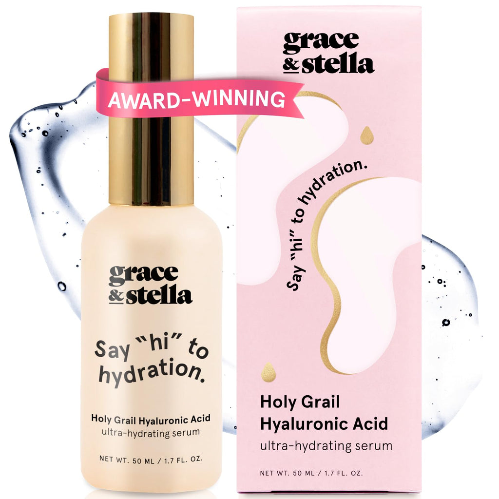 grace & stella Award Winning Hyaluronic Acid Serum (50ml/1.7 fl oz) Hydrating Hyaluronic Acid Serum for Face - Acido Hialuronico for Women - Remove Fine Lines, Wrinkles, Anti Aging - Vegan Skincare in Pakistan