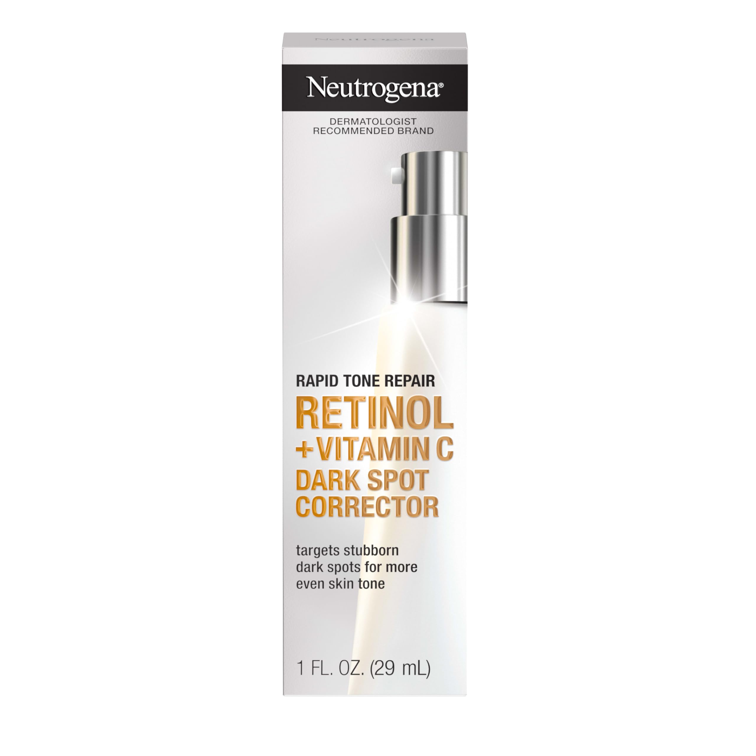 Neutrogena Rapid Tone Repair Retinol + Vitamin C Dark Spot Corrector Face Serum, Daily Anti-Wrinkle Dark Spot Corrector to Brighten & Even Tone, Mineral-Oil & Dye-Free, White in Pakistan