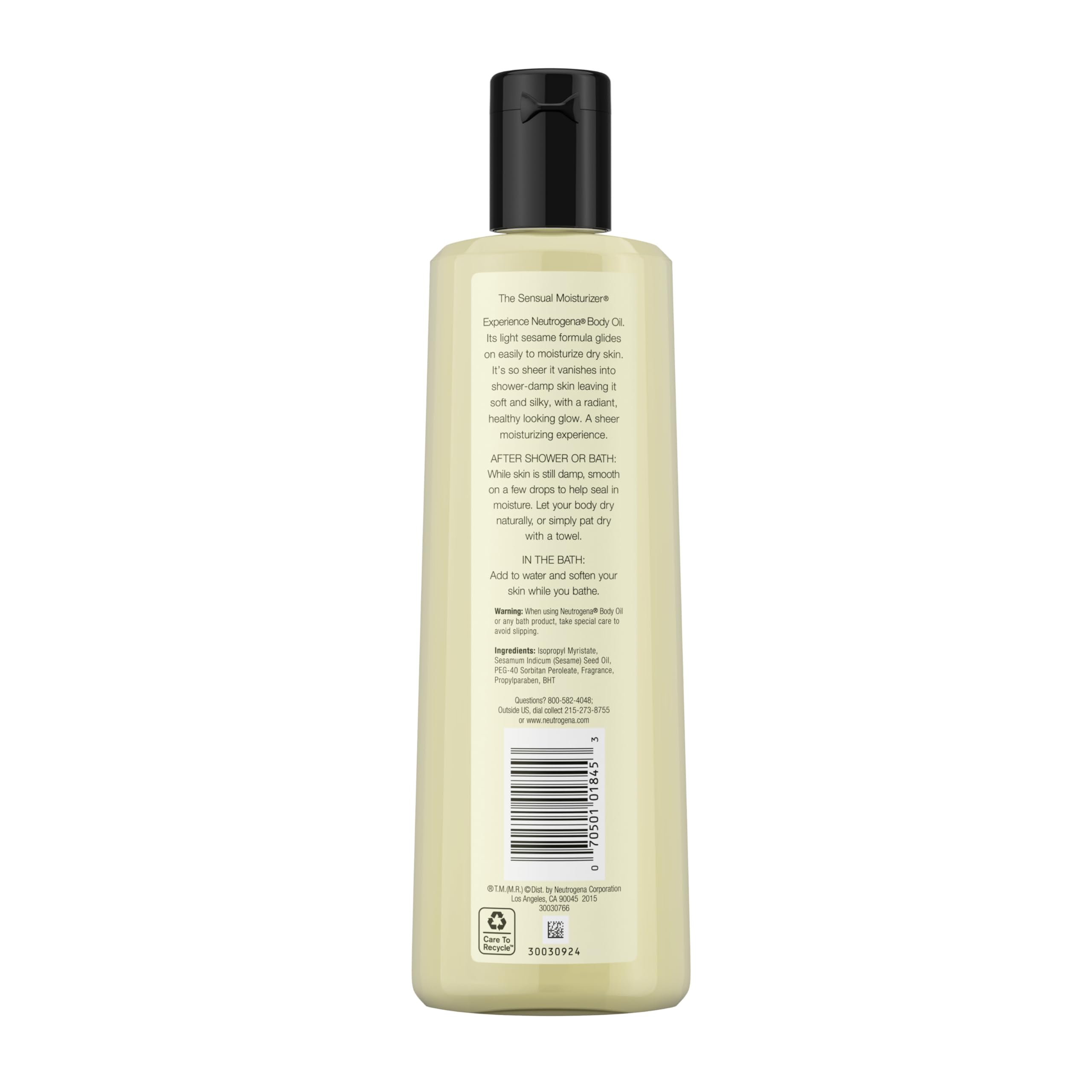 Neutrogena Body Oil Light Sesame Formula for Radiant Healthy-Looking Glow, Moisturizer for Dry Skin, Lightweight Non-Greasy Fast-Absorbing Bath and Massage Shower Oil in Pakistan