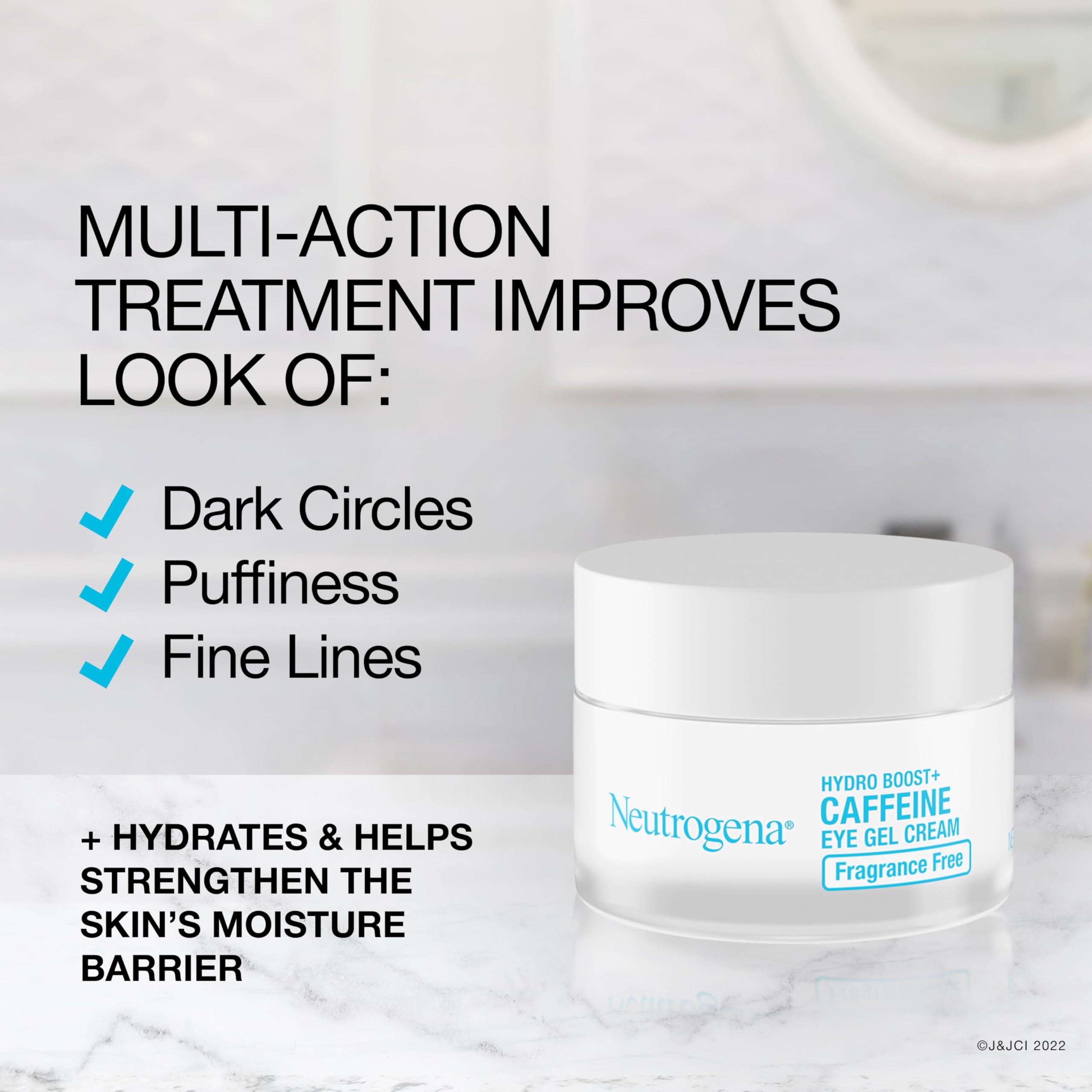 Neutrogena Hydro Boost + Eye Cream for Dark Circles & Puffiness, Under Eye Cream with Caffeine, Hyaluronic Acid and Peptides, Fragrance Free in Pakistan