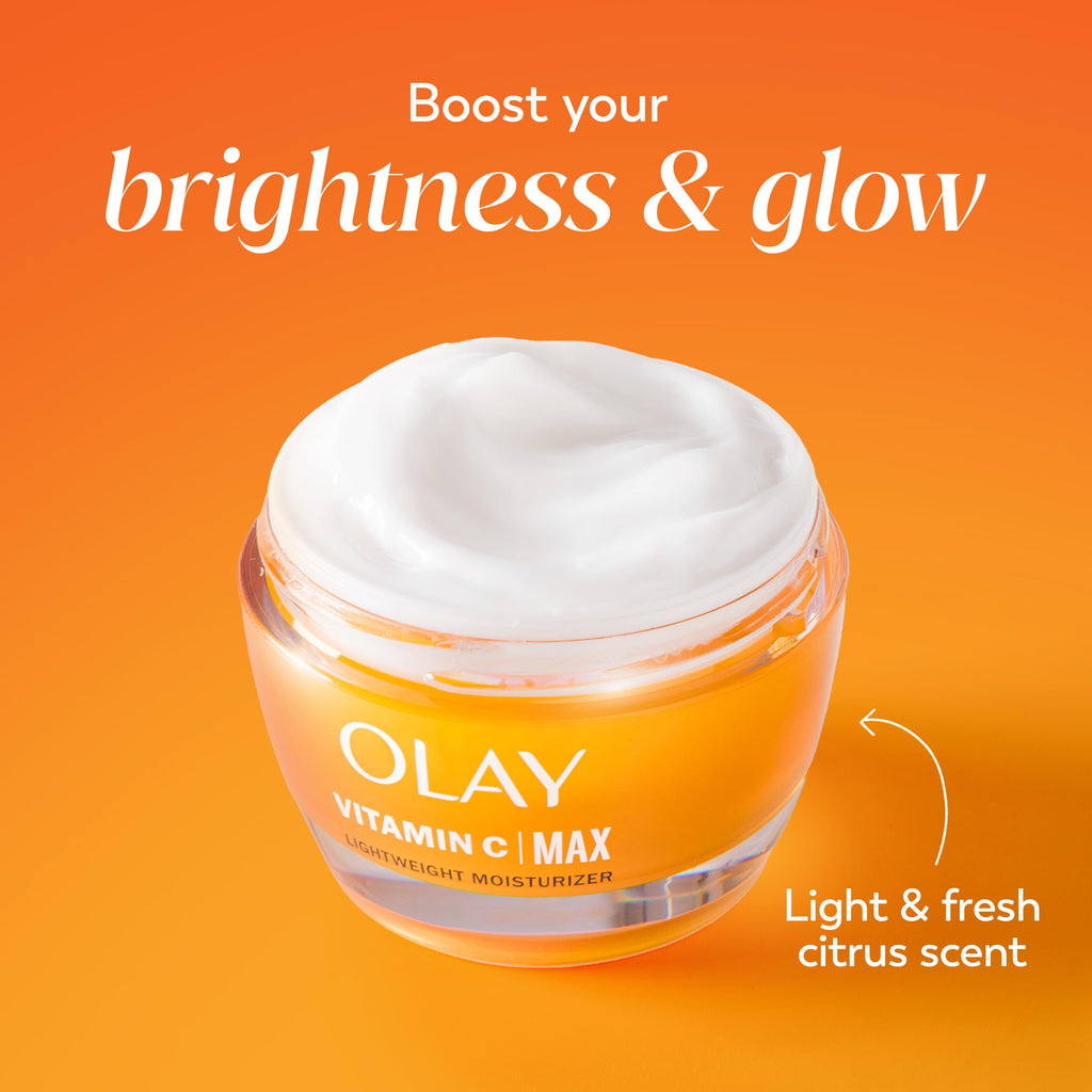 Olay Vitamin C MAX Face Moisturizer, Brightening Cream for Women, Hydrating, Evens Tone, Dark Spot & Hyperpigmentation Reduction, Glowing Skin Care - Niaciniamide, Peptides in Pakistan