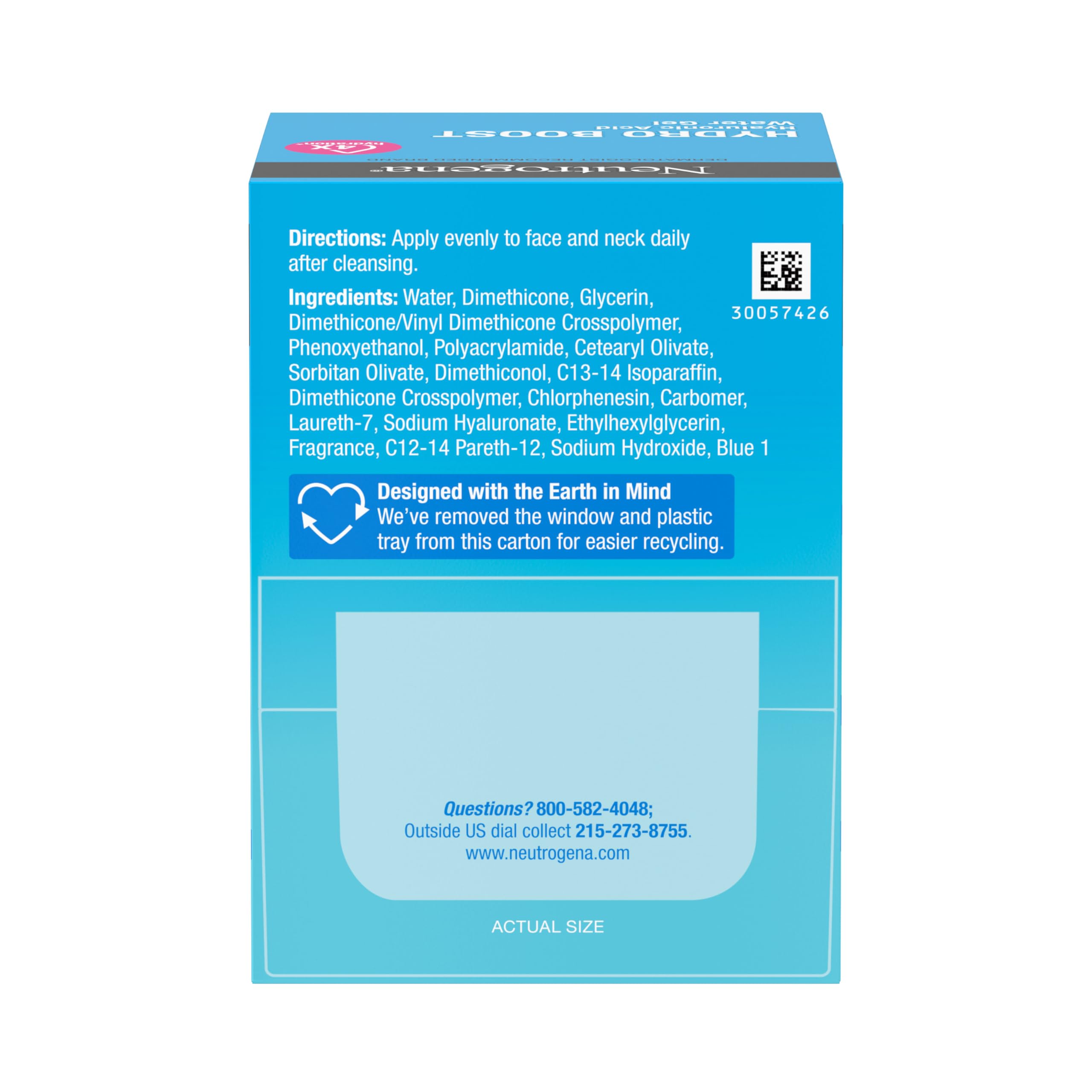 Neutrogena Hydro Boost Water Gel, 24 Hr Hydration for Normal/Oily Skin, Signature Fragrance, Face Moisturizer with Hyaluronic Acid, Skin Care for Juicy, Deeply Hydrated Skin in Pakistan