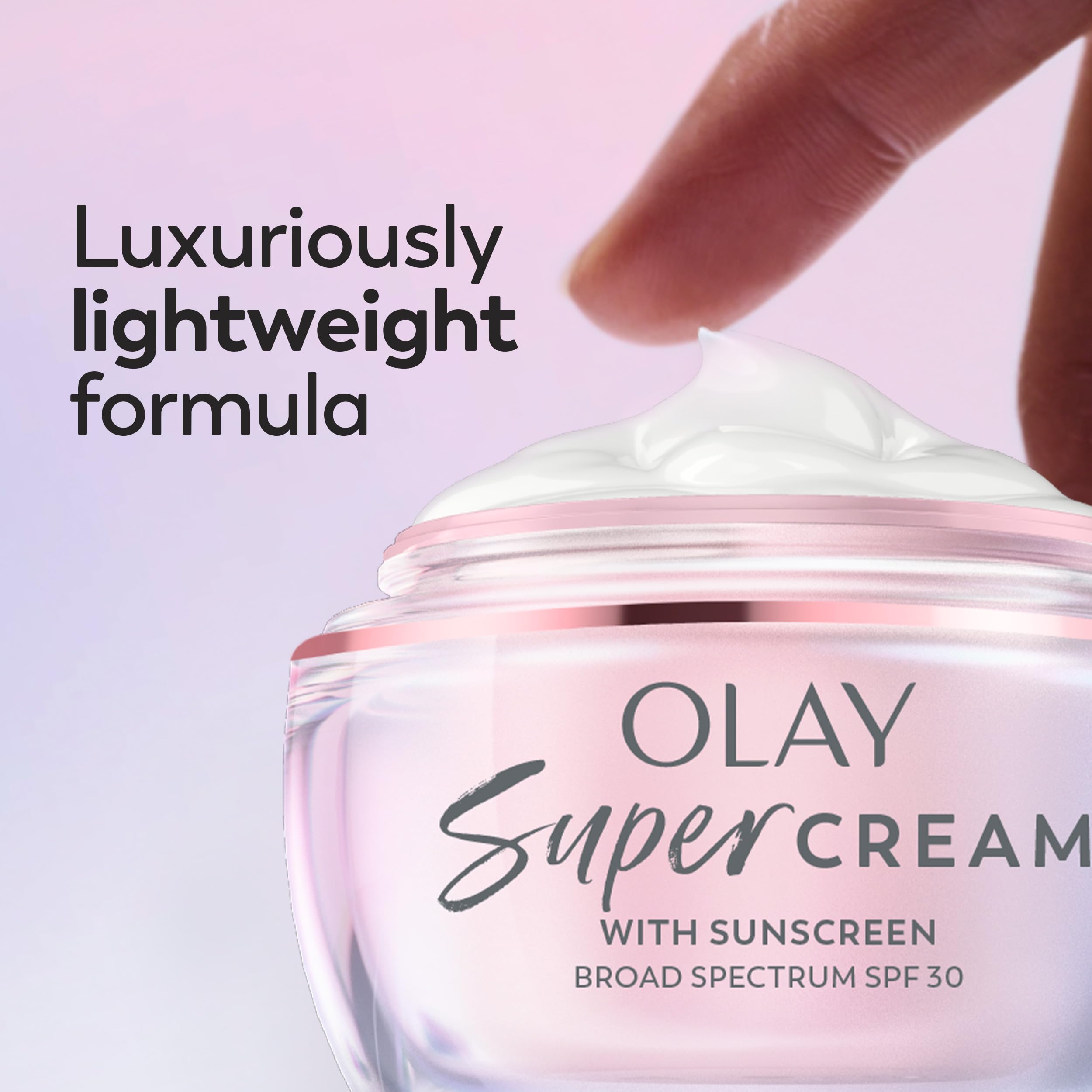 Olay Super Cream with Sunscreen SPF 30, Lightweight Face Moisturizer with Sun Protection, 5-in-1 Skin Care Benefits - Hydrating, Brightening, Firming - Niacinamide, Vitamin C, Collagen Peptide in Pakistan