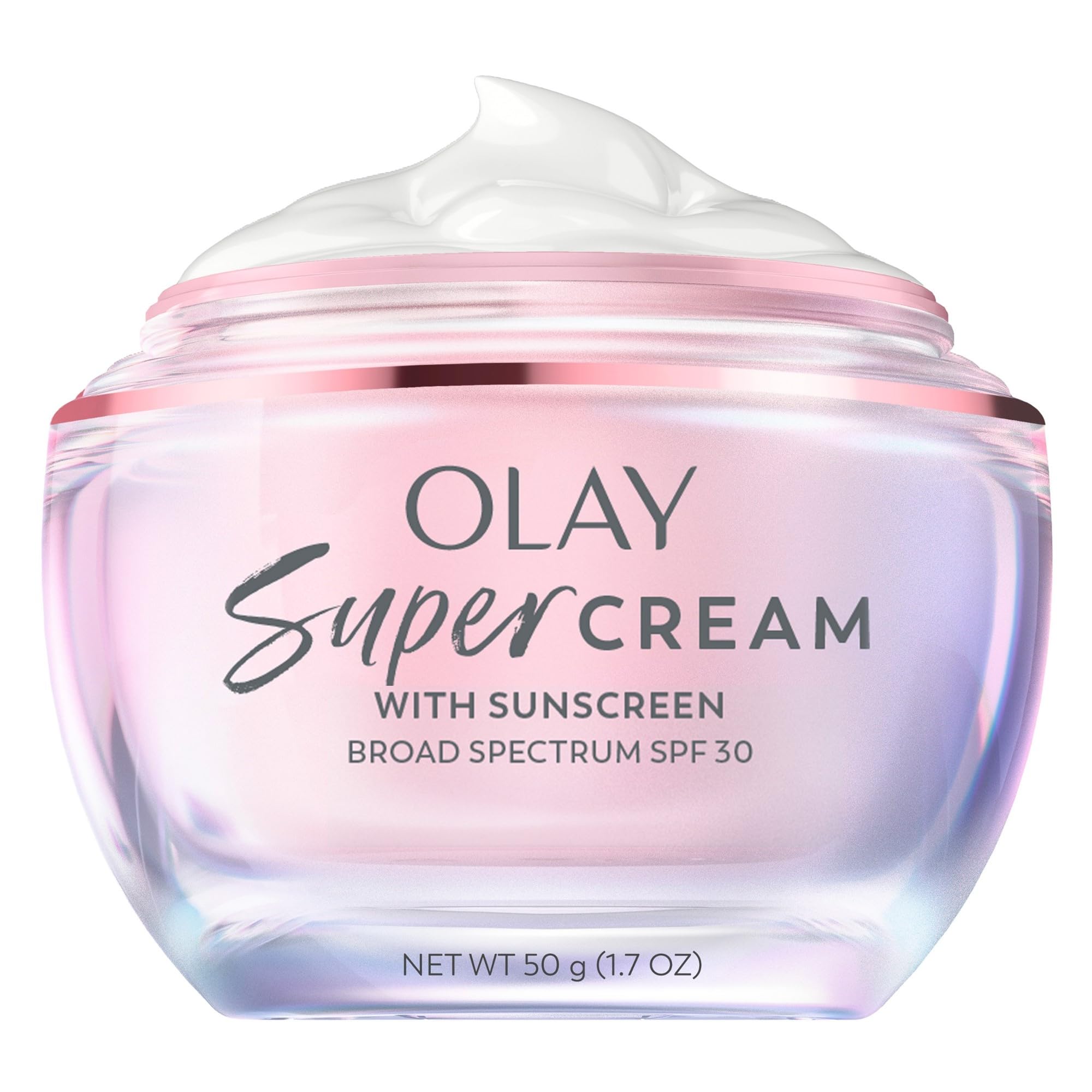 Olay Super Cream with Sunscreen SPF 30, Lightweight Face Moisturizer with Sun Protection, 5-in-1 Skin Care Benefits - Hydrating, Brightening, Firming - Niacinamide, Vitamin C, Collagen Peptide in Pakistan