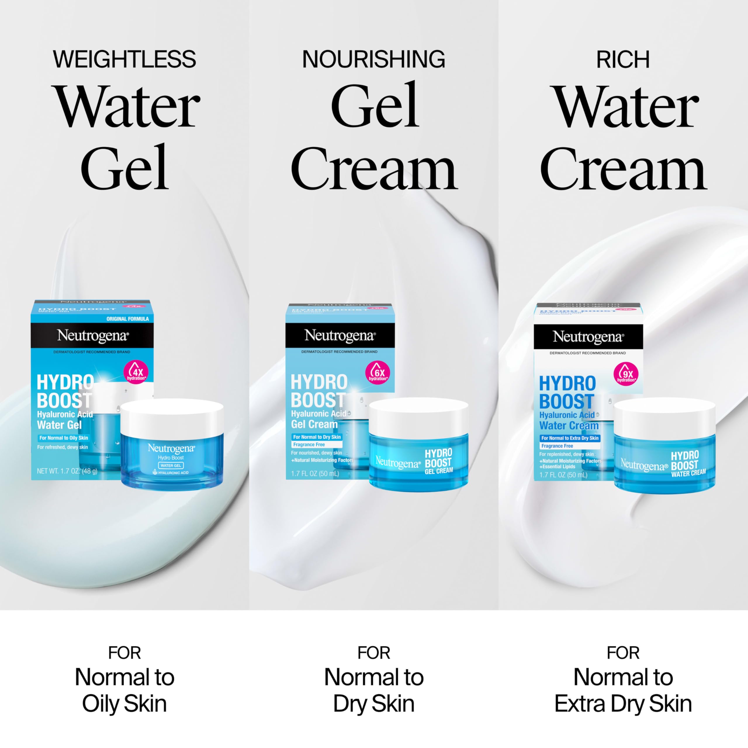 Neutrogena Hydro Boost Water Gel, 24 Hr Hydration for Normal/Oily Skin, Signature Fragrance, Face Moisturizer with Hyaluronic Acid, Skin Care for Juicy, Deeply Hydrated Skin in Pakistan