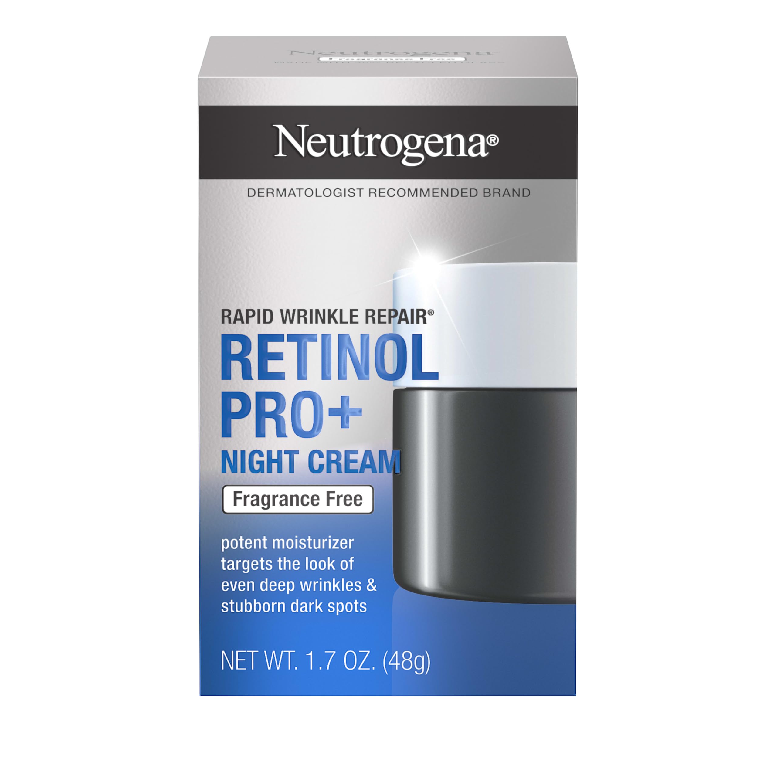 Neutrogena Retinol Pro+ Anti-Wrinkle Night Moisturizer, Rapid Wrinkle Repair, Anti-Aging Face & Neck Cream, Formulated without fragrance, parabens, dyes, & phthalates, Retinol in Pakistan