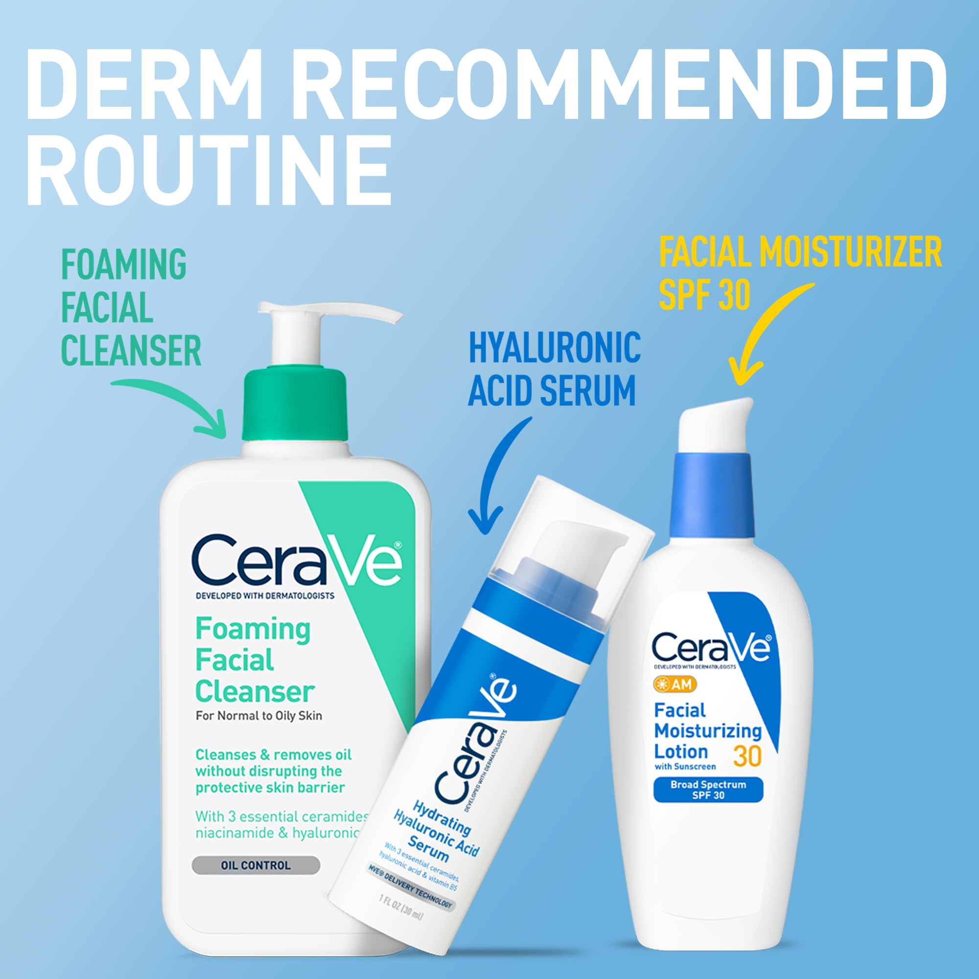CeraVe AM Facial Moisturizing Lotion with SPF 30, Oil-Free Face Moisturizer with SPF, Formulated with Hyaluronic Acid, Niacinamide & Ceramides, Non-Comedogenic, Broad Spectrum Sunscreen in Pakistan