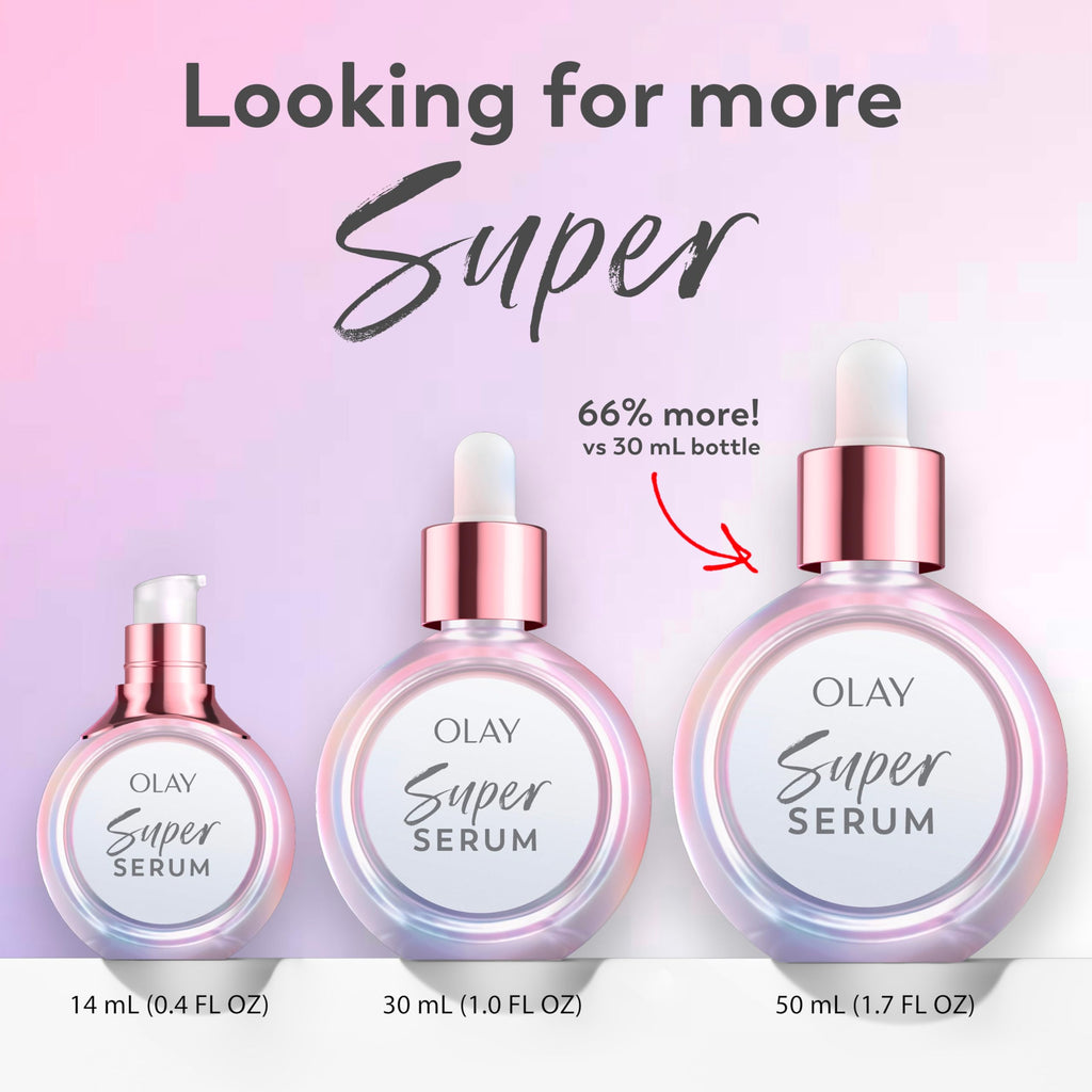 Olay Super Serum - Niacinamide, Vitamin C & E, Collagen Peptide, AHA - 5-in-1 Skin Care Benefits for Face - Healthy Glow, Brightening, Hydrating, Smoothing, Firming, Evens Tone, Anti-Aging in Pakistan
