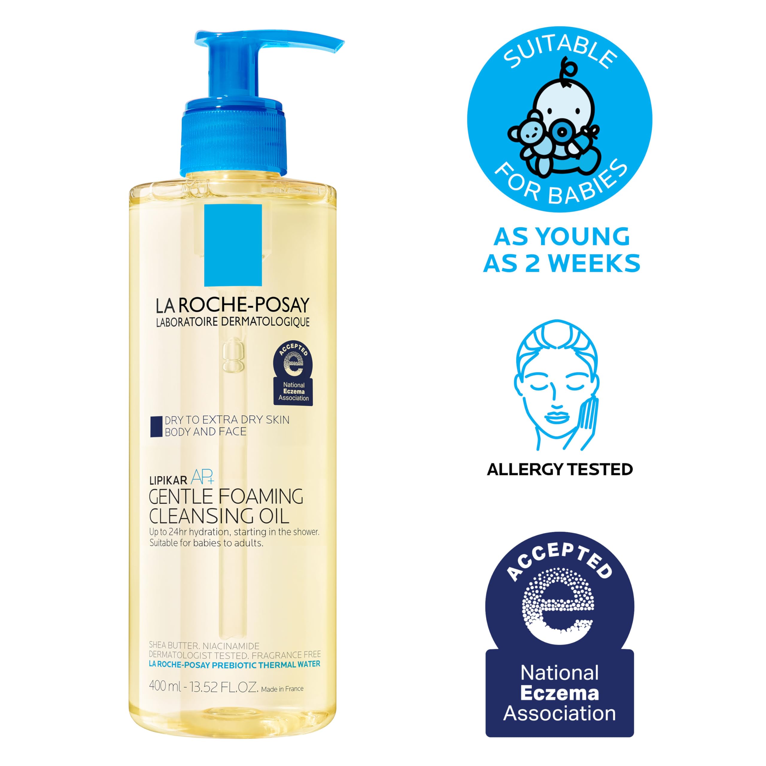 La Roche-Posay Lipikar Skin Care Set, Triple Repair Moisturizing Cream & Foaming Cleansing Oil, Body Lotion & Cleanser Formulated with Shea Butter, Long Lasitng Hydration, Fragrance Free in Pakistan
