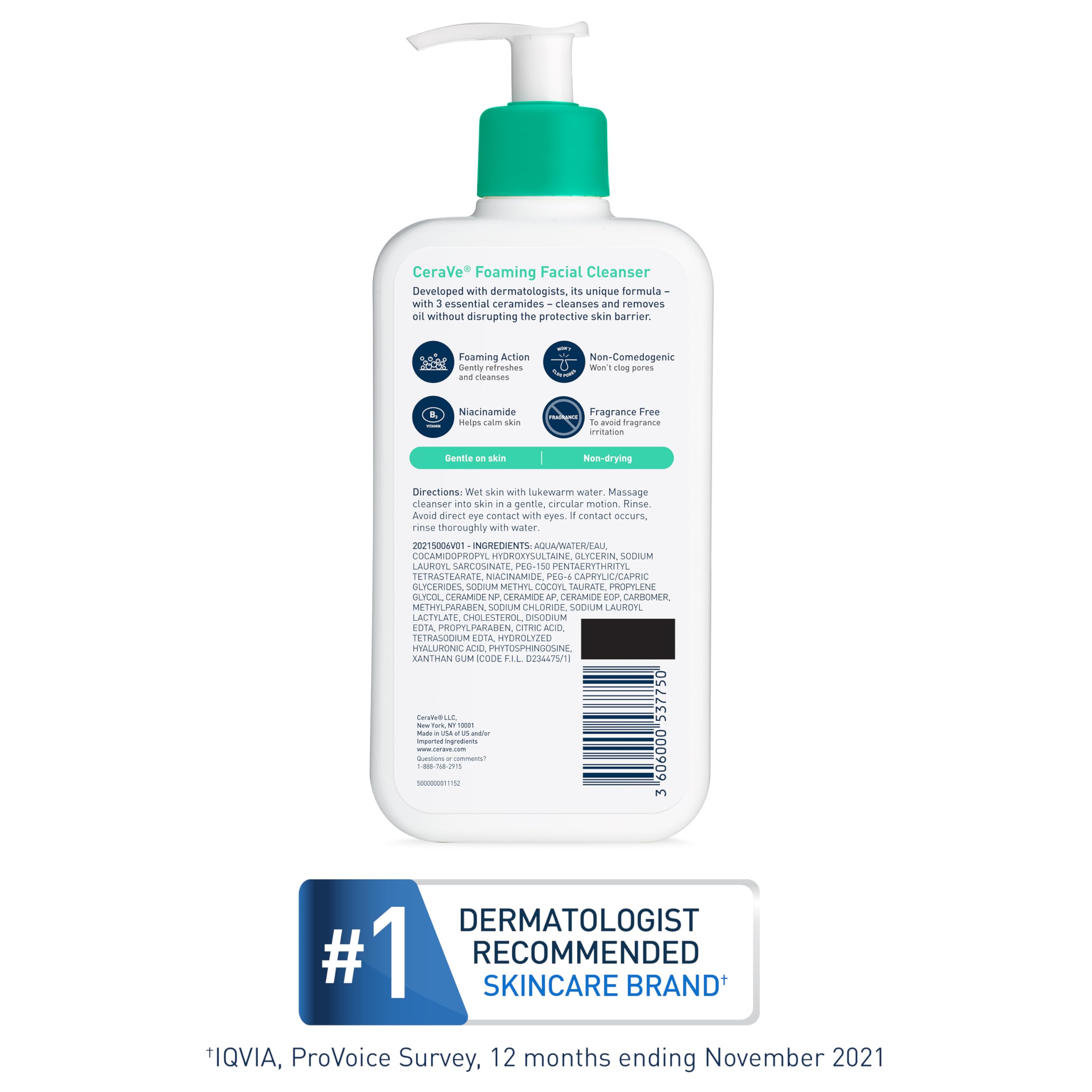CeraVe Foaming Facial Cleanser, Daily Face Wash for Oily Skin, Hyaluronic Acid + Ceramides + Niacinamide, Fragrance Free & Paraben Free, Non-Drying Oil Control Face Wash in Pakistan