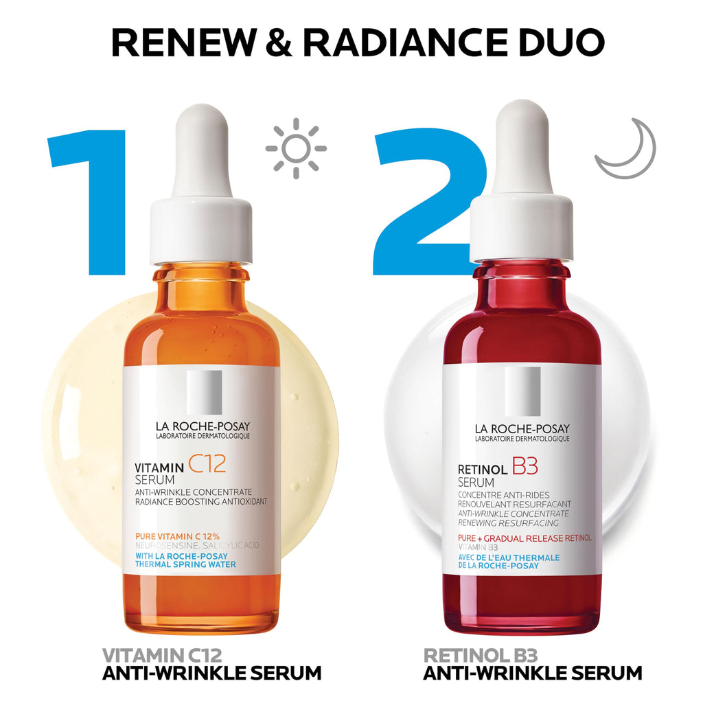 Bundle of La Roche-Posay Pure 10% Vitamin C Serum+ La Roche-Posay Pure Retinol Face Serum for Lines, Wrinkles & Premature Sun Damage to Resurface & Hydrate, Suitable for Sensitive Skin in Pakistan