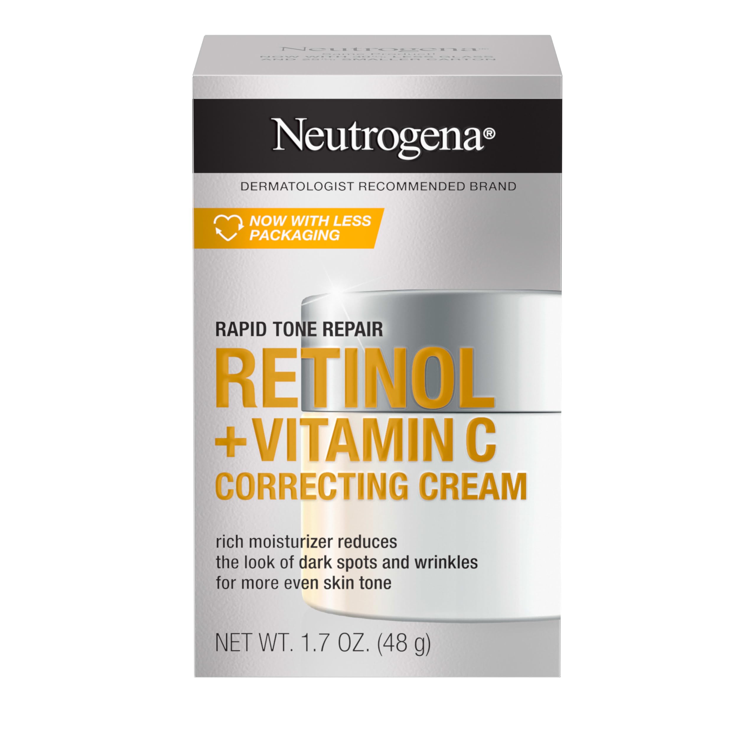 Neutrogena Retinol + Vitamin C Correcting Cream, Rapid Tone Repair Face & Neck Cream with Hyaluronic Acid for Dark Spots, Fine Lines & Wrinkles in Pakistan