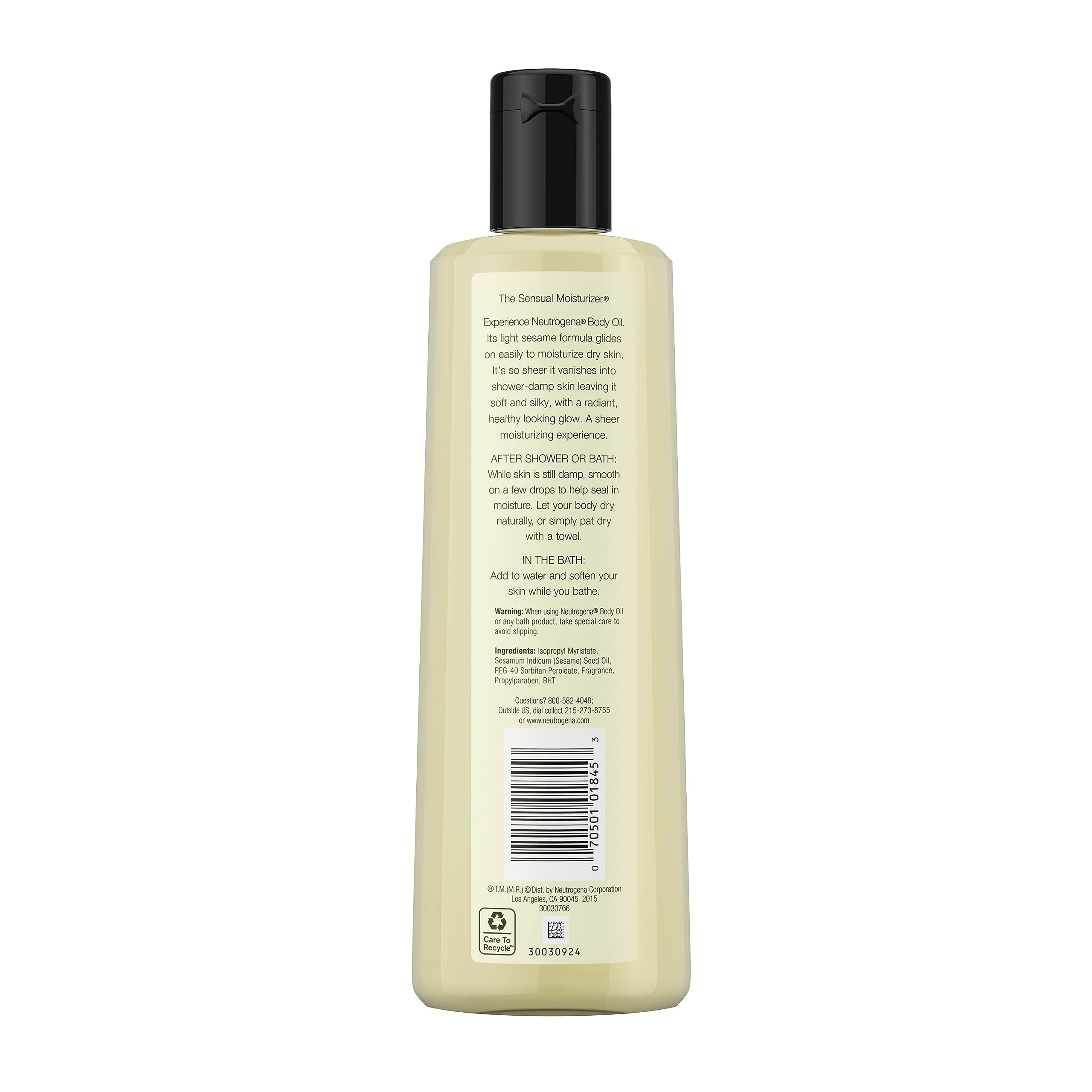 Neutrogena Body Oil Light Sesame Formula for Radiant Healthy-Looking Glow, Moisturizer for Dry Skin, Lightweight Non-Greasy Fast-Absorbing Bath and Massage Shower Oil in Pakistan