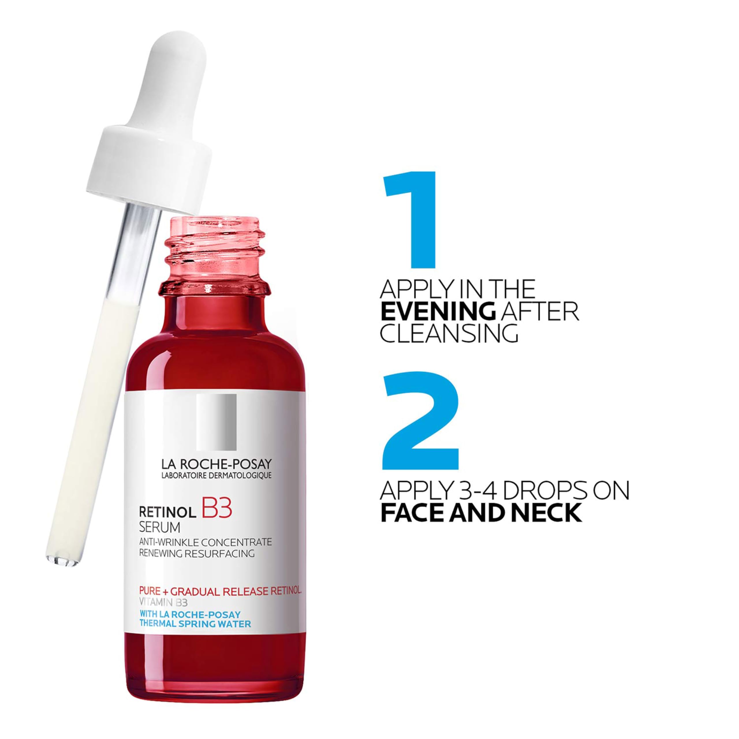 La Roche-Posay Pure Retinol Face Serum with Vitamin B3, Anti Aging Face Serum for Lines, Wrinkles & Premature Sun Damage to Resurface & Hydrate, Suitable for Sensitive Skin in Pakistan
