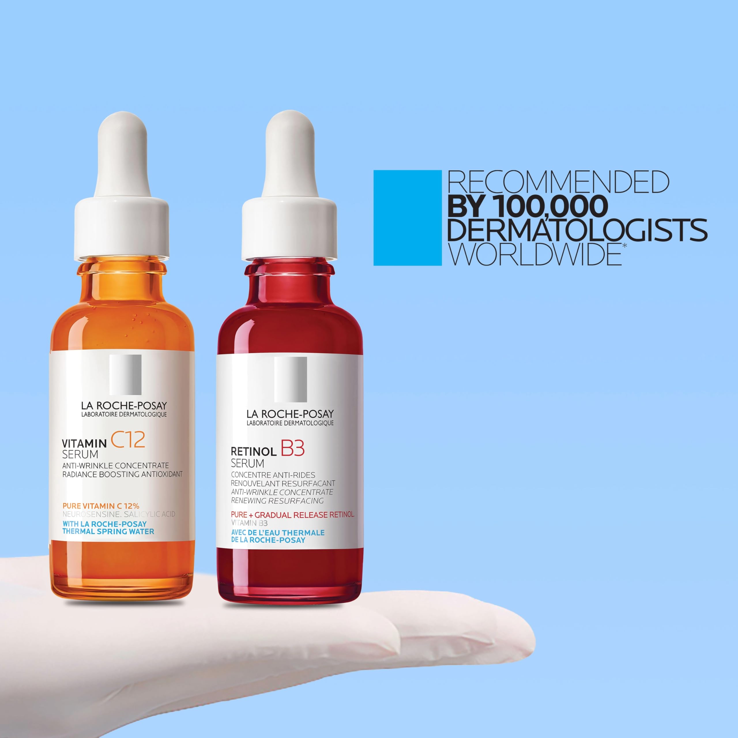 Bundle of La Roche-Posay Pure 10% Vitamin C Serum+ La Roche-Posay Pure Retinol Face Serum for Lines, Wrinkles & Premature Sun Damage to Resurface & Hydrate, Suitable for Sensitive Skin in Pakistan