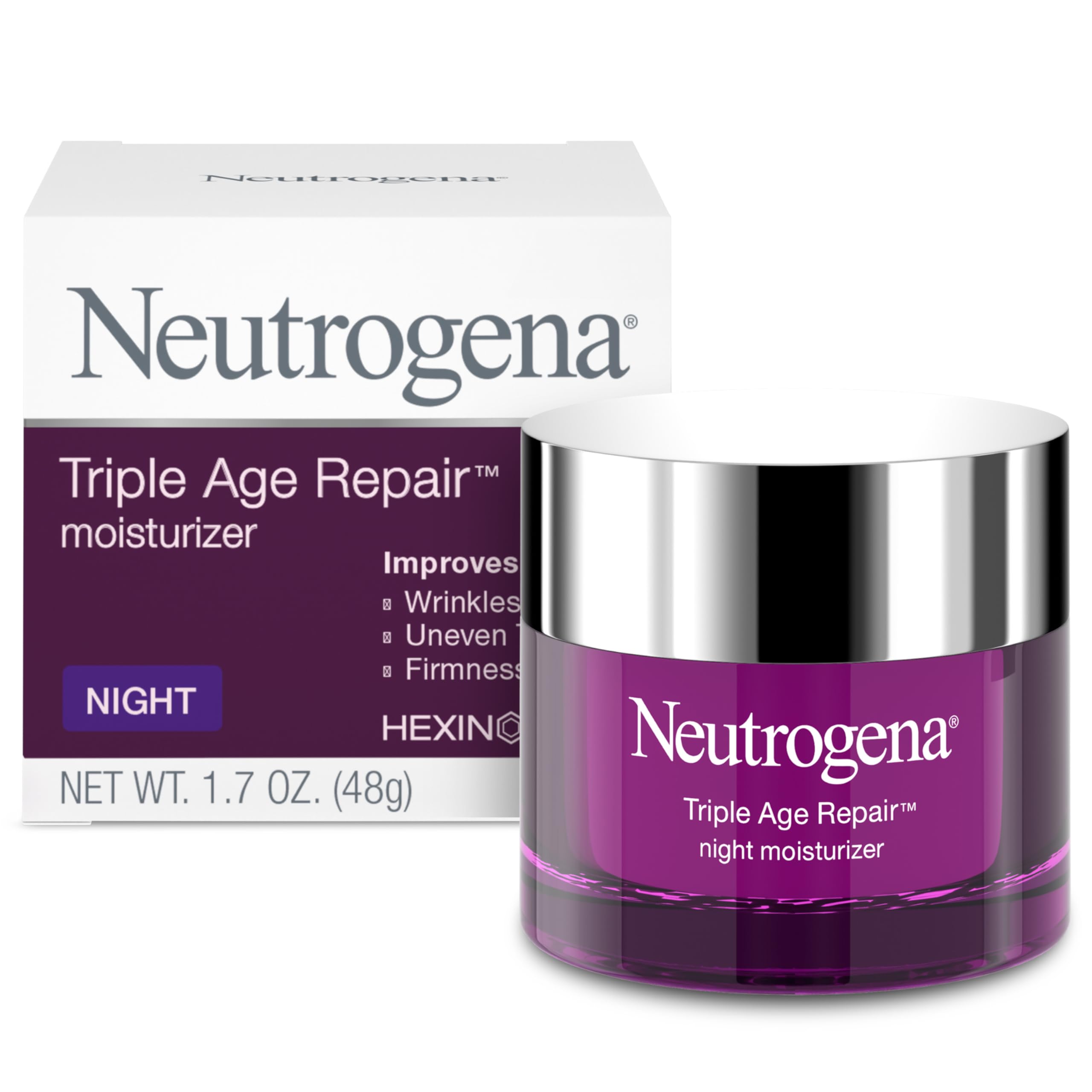 Neutrogena Triple Age Repair Night Face Moisturizer - with Hexinol Technology & Vitamin C, Anti-Wrinkle Face Cream, Visibly Reduces the look Wrinkles & Firms Skin While You Sleep in Pakistan