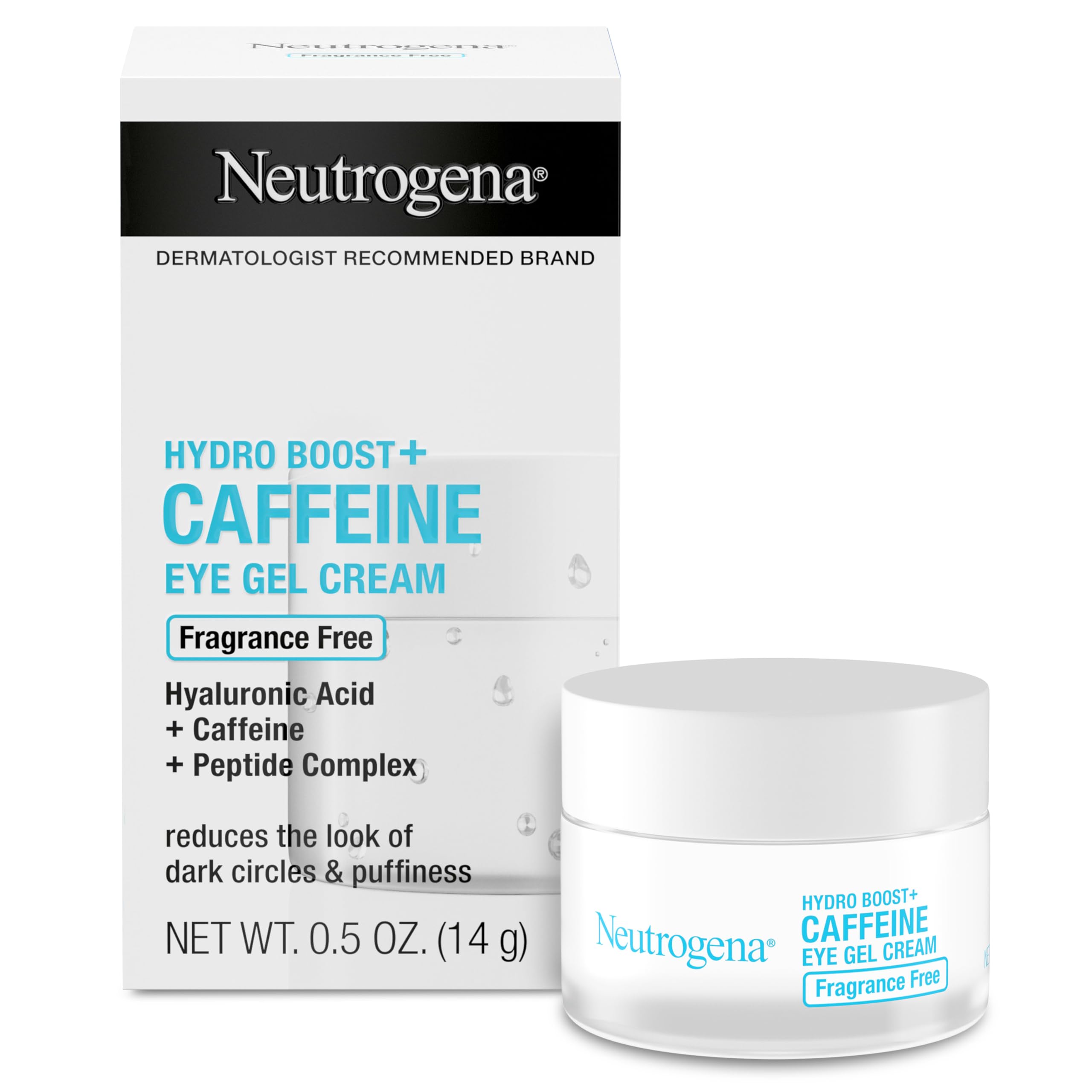 Neutrogena Hydro Boost + Eye Cream for Dark Circles & Puffiness, Under Eye Cream with Caffeine, Hyaluronic Acid and Peptides, Fragrance Free in Pakistan