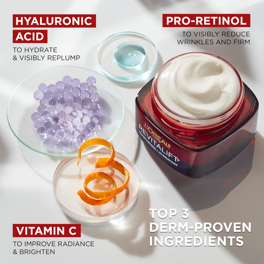 L'Oreal Paris Revitalift Triple Power Anti-Aging Face Moisturizer, Pro Retinol, Hyaluronic Acid & Vitamin C, Reduce Wrinkles in Pakistan
