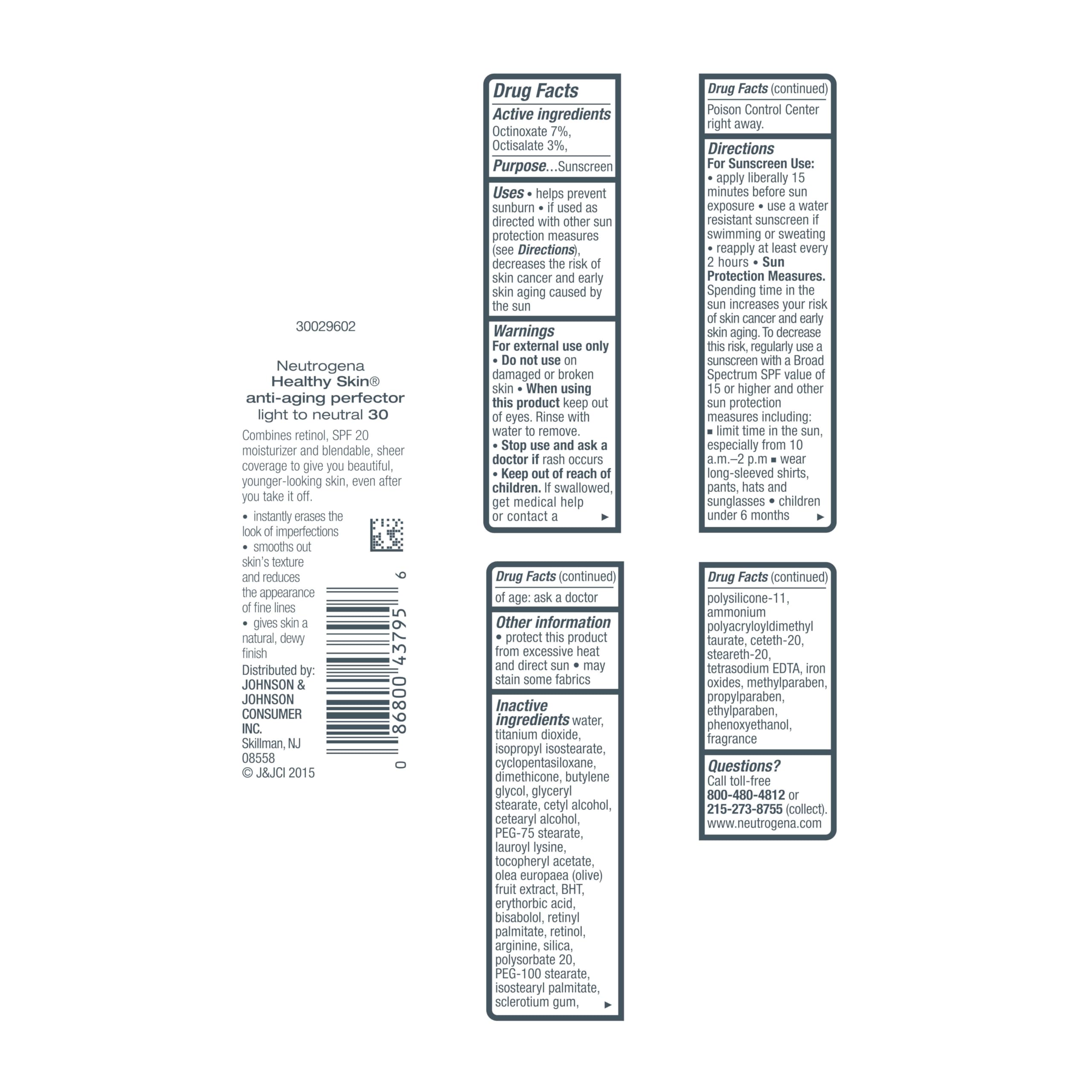 Neutrogena Retinol Treatment & Tinted Facial Moisturizer, Healthy Skin Anti-Aging Perfector, Broad Spectrum SPF 20 Sunscreen & Titanium Dioxide, Blendable Sheer Coverage, 30 Light to Neutral in Pakistan