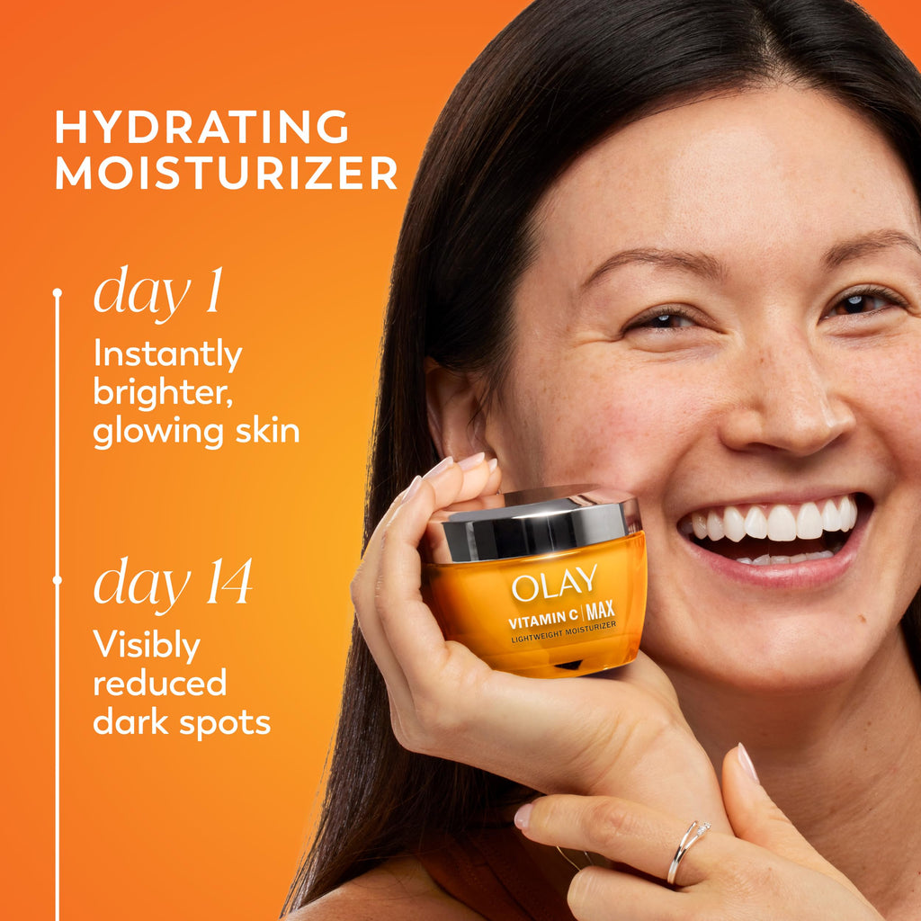 Olay Vitamin C MAX Face Moisturizer, Brightening Cream for Women, Hydrating, Evens Tone, Dark Spot & Hyperpigmentation Reduction, Glowing Skin Care - Niaciniamide, Peptides in Pakistan