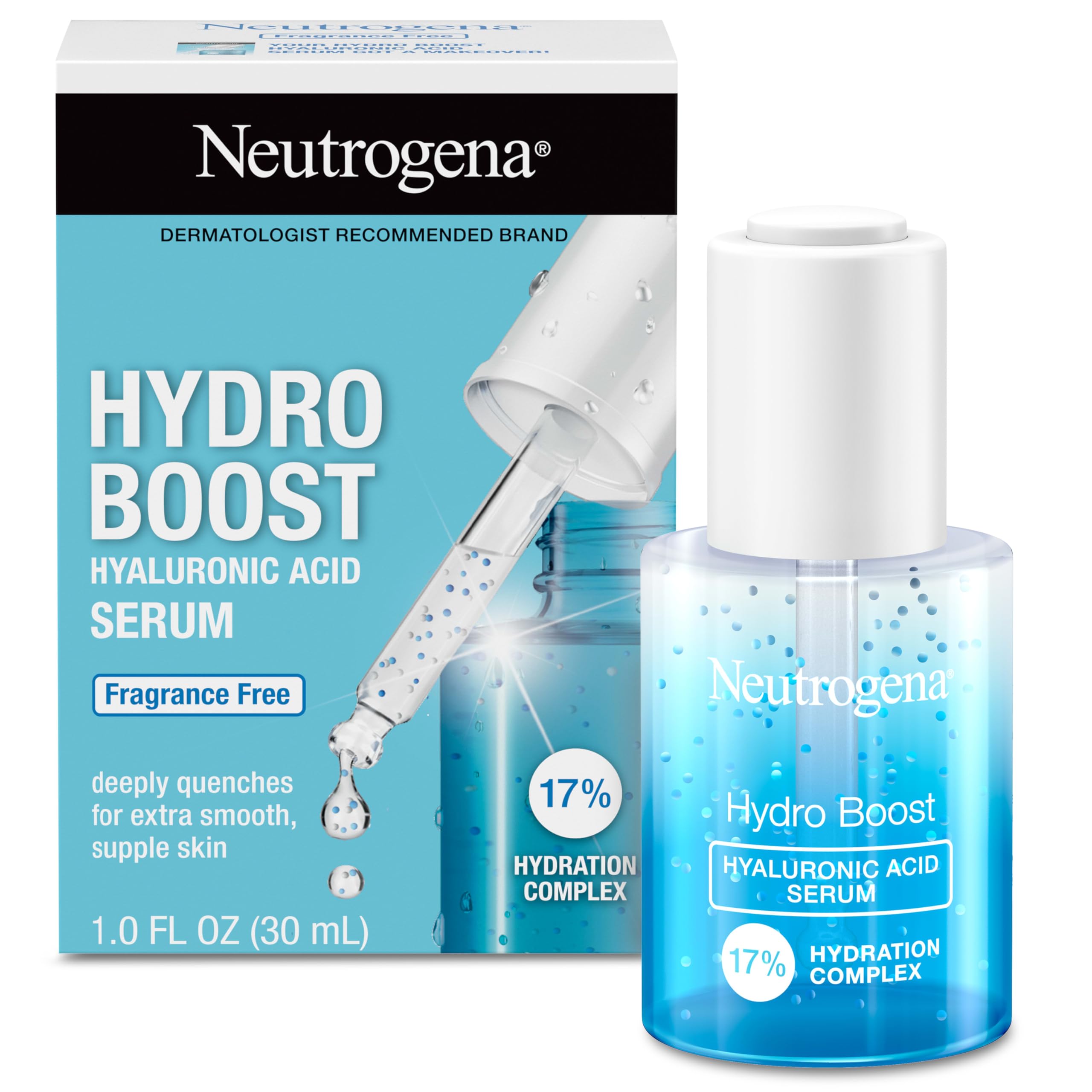 Neutrogena Hydro Boost Hyaluronic Acid Serum - with Pro-Vitamin B5 & Glycerin, Instantly Replenishes & Smooths Dry Skin with 24-Hour Weightless Hydration in Pakistan