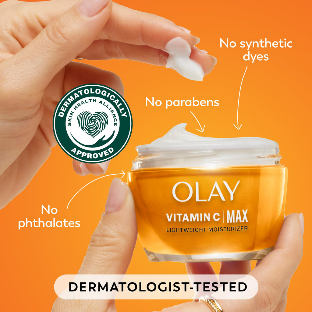 Olay Vitamin C MAX Face Moisturizer, Brightening Cream for Women, Hydrating, Evens Tone, Dark Spot & Hyperpigmentation Reduction, Glowing Skin Care - Niaciniamide, Peptides in Pakistan