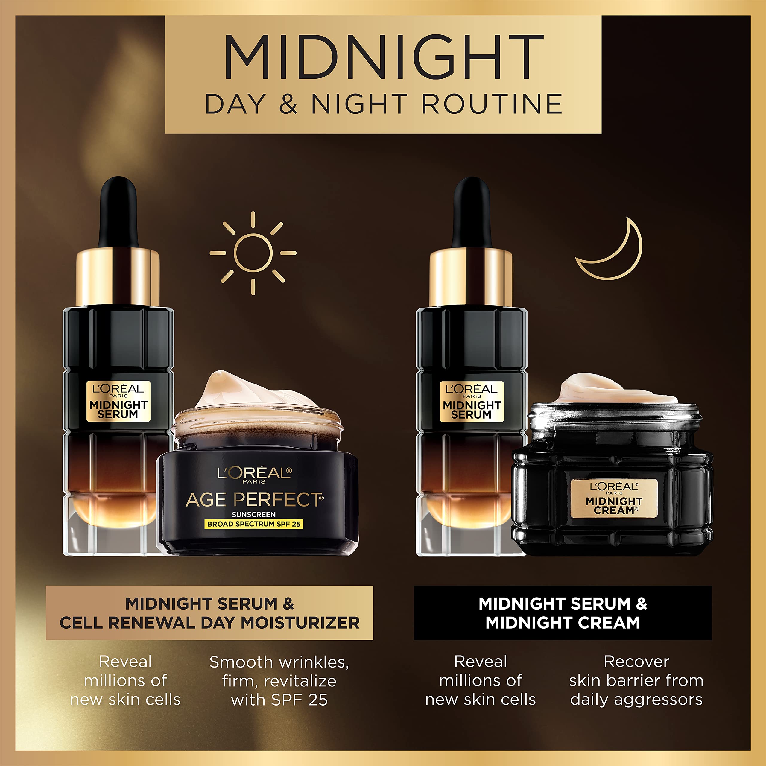 L'Oreal Paris Age Perfect Anti-Aging Midnight Face Serum, Reduce Wrinkles 1oz + Eye Cream Sample in Pakistan