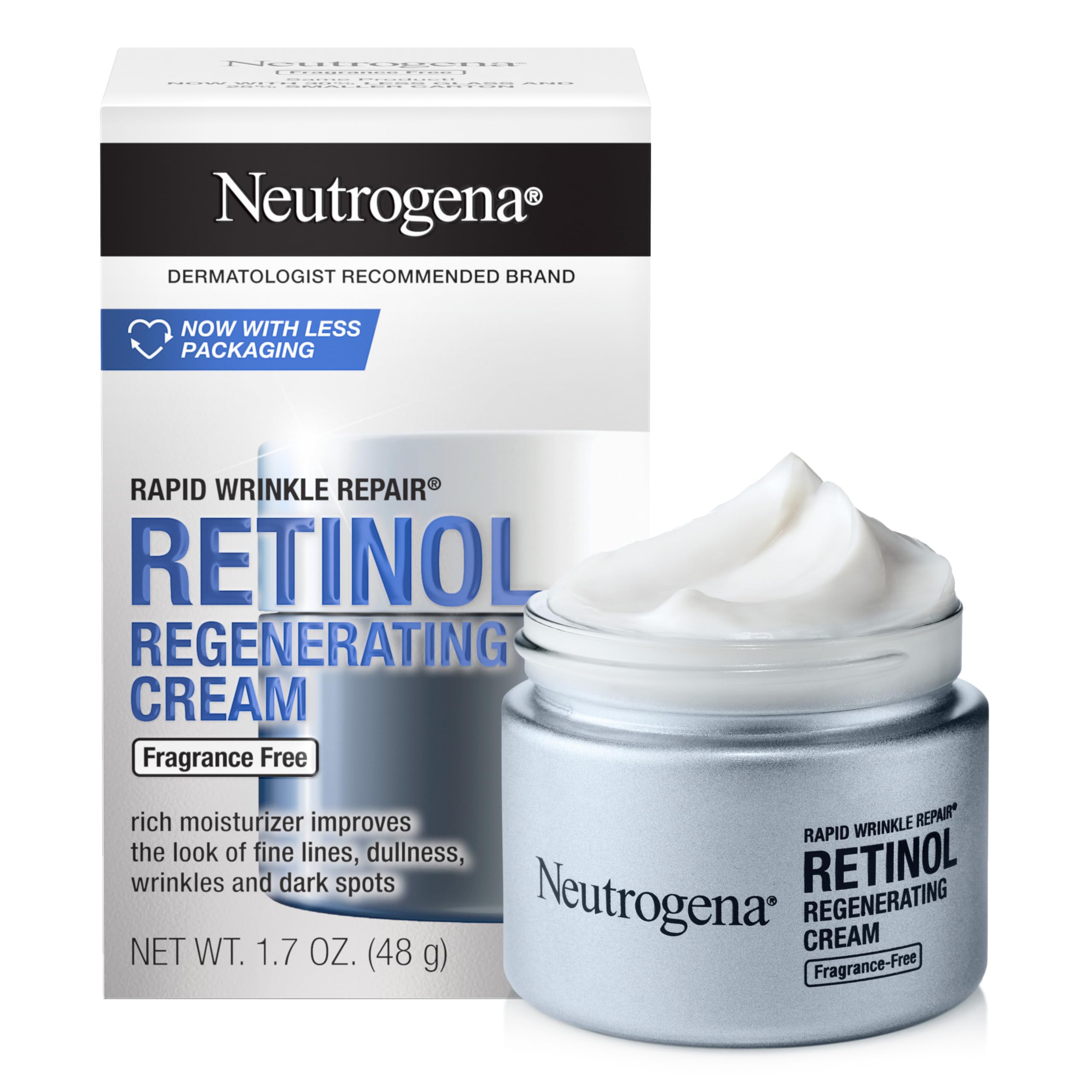 Neutrogena Rapid Wrinkle Repair Retinol Face Moisturizer, Fragrance Free, Daily Anti-Aging Face Cream with Retinol & Hyaluronic Acid to Fight Fine Lines, Wrinkles, & Dark Spots in Pakistan