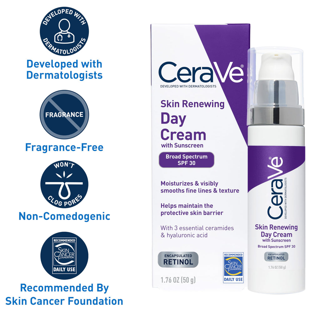 CeraVe Anti-Aging Face Cream SPF 30, Anti-Wrinkle Retinol Cream with Hyaluronic Acid and Ceramides in Pakistan