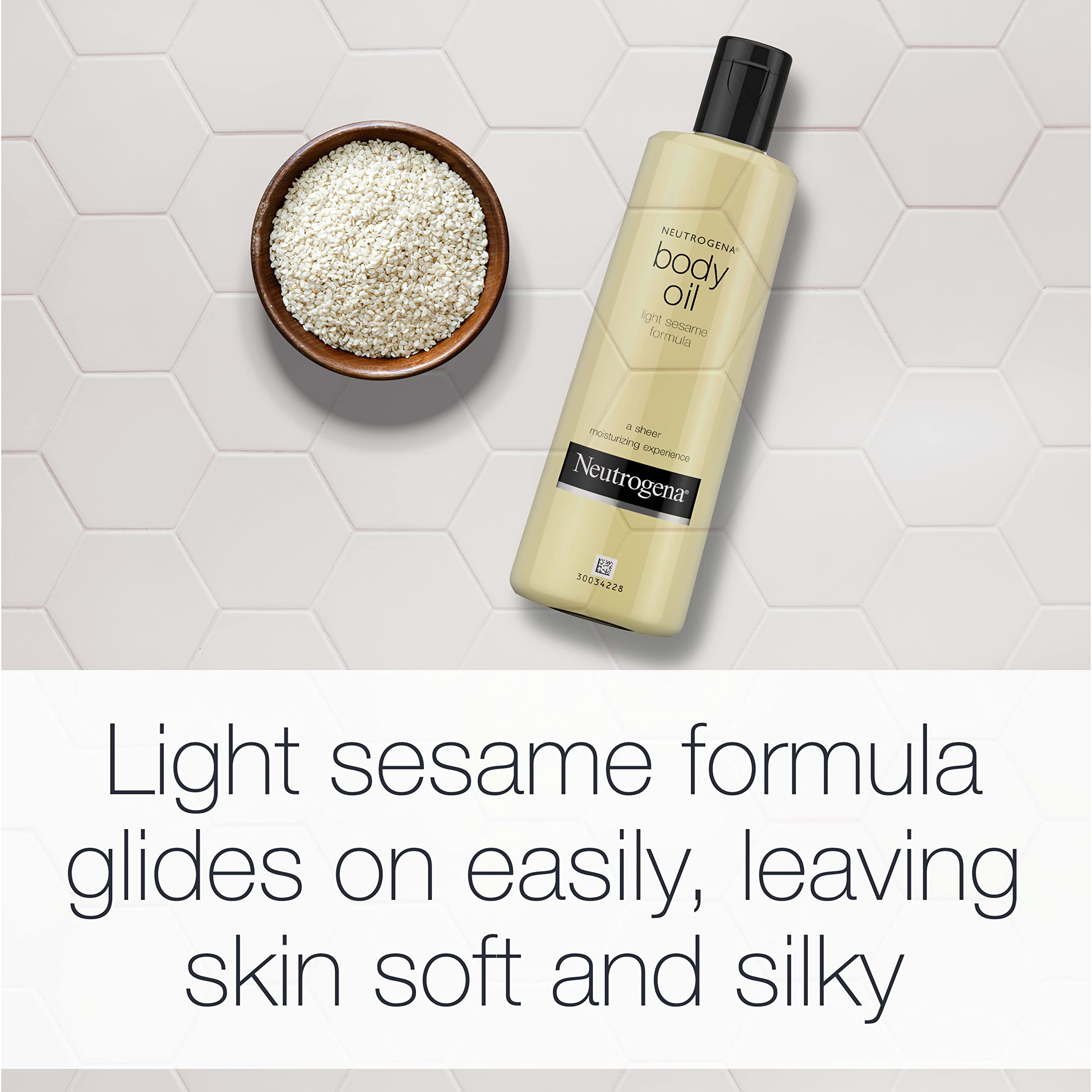 Neutrogena Body Oil Light Sesame Formula for Radiant Healthy-Looking Glow, Moisturizer for Dry Skin, Lightweight Non-Greasy Fast-Absorbing Bath and Massage Shower Oil in Pakistan