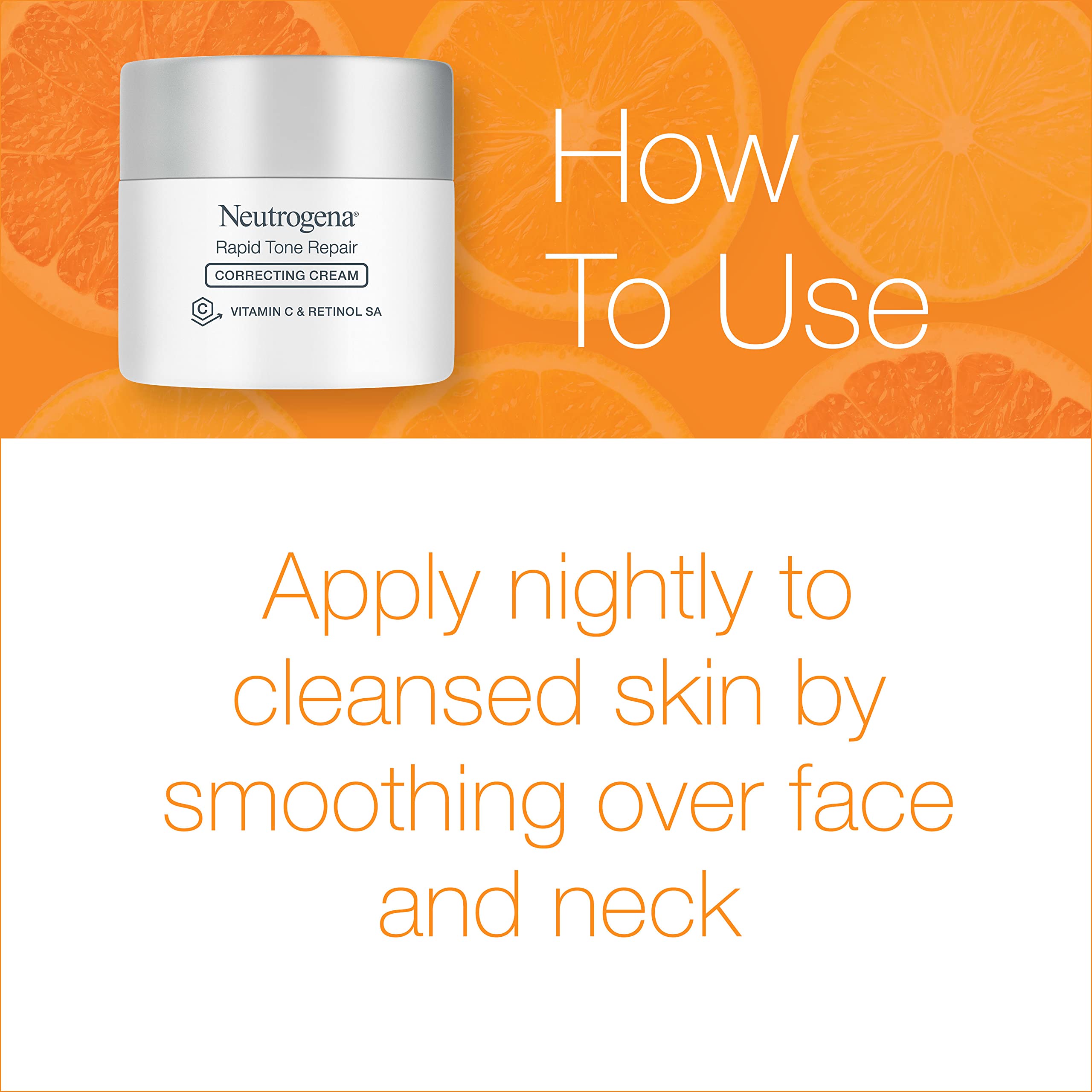 Neutrogena Retinol + Vitamin C Correcting Cream, Rapid Tone Repair Face & Neck Cream with Hyaluronic Acid for Dark Spots, Fine Lines & Wrinkles in Pakistan