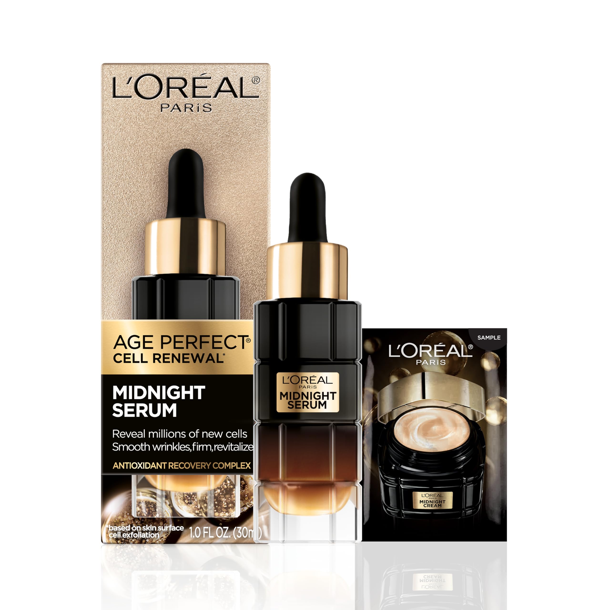 L'Oreal Paris Age Perfect Anti-Aging Midnight Face Serum, Reduce Wrinkles 1oz + Eye Cream Sample in Pakistan