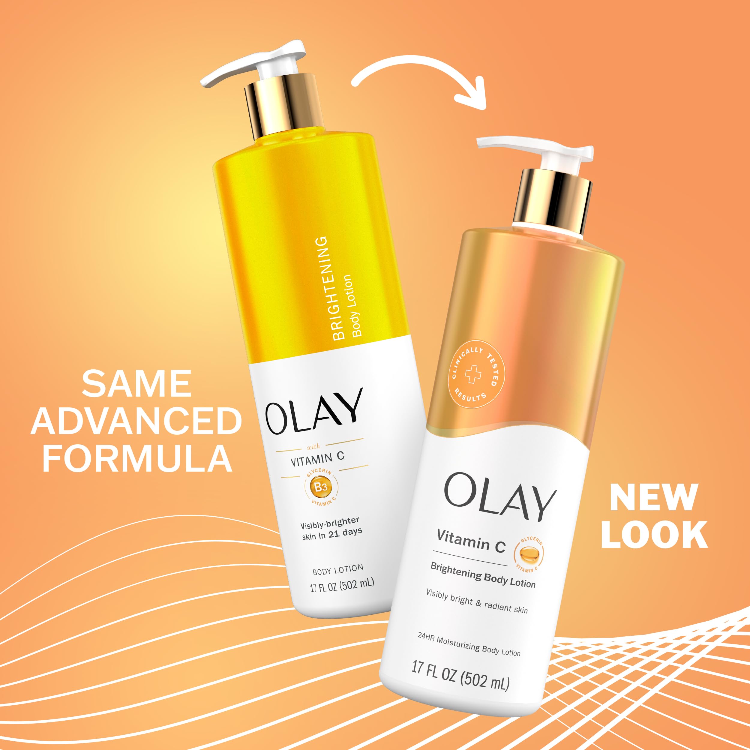 Olay Body Lotion for Women, Brightening with Vitamin C Serum, Visibly Bright & Radiant Skin, 24hr Moisture & Hydration, Fast Absorbing Formula, Vitamin B3 Complex, For All Skin Types in Pakistan