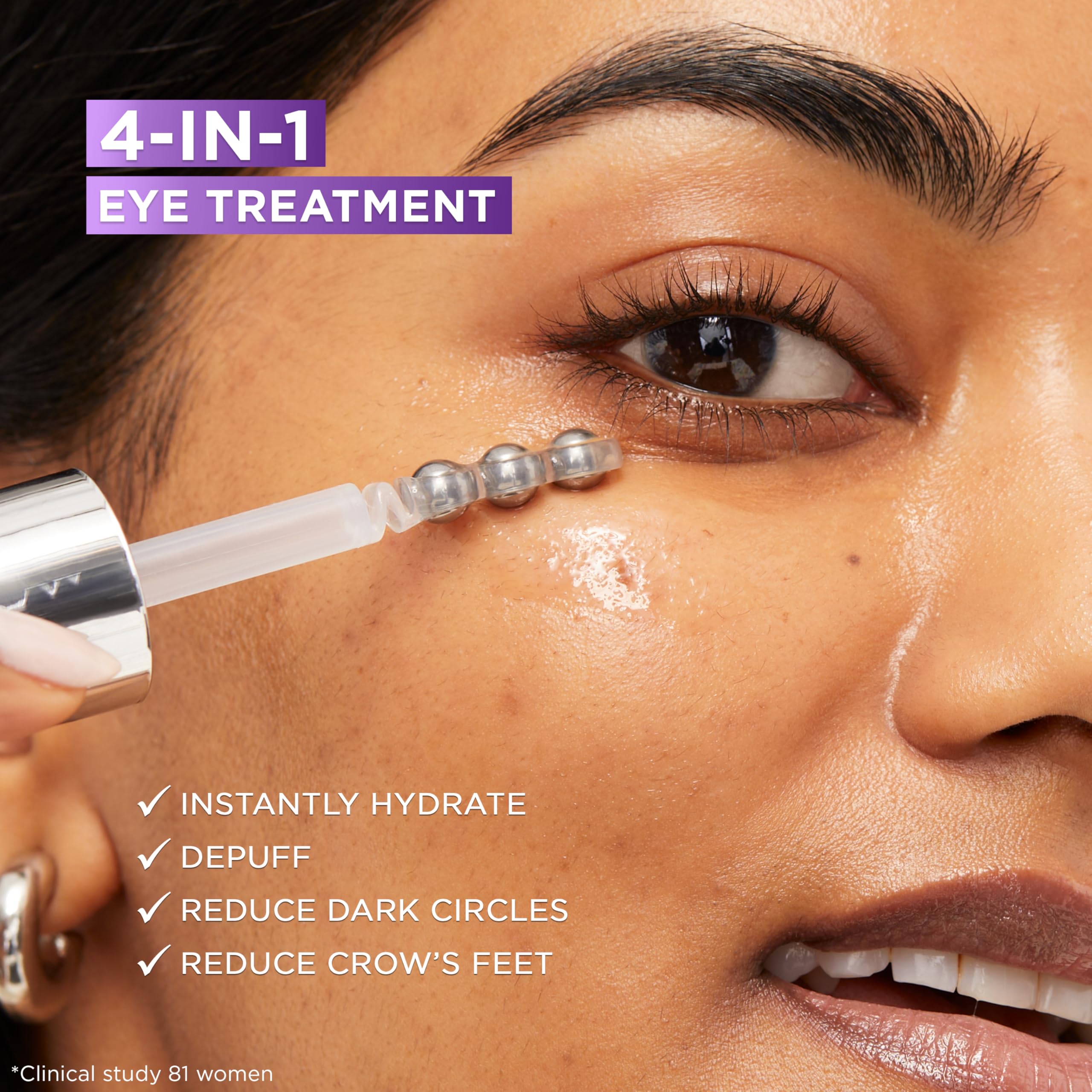 L'Oreal Paris Revitalift Hyaluronic Acid + Caffeine Hydrating Eye Serum for Dark Circles, Fragrance Free .67 fl. oz + Moisturizer Sample in Pakistan