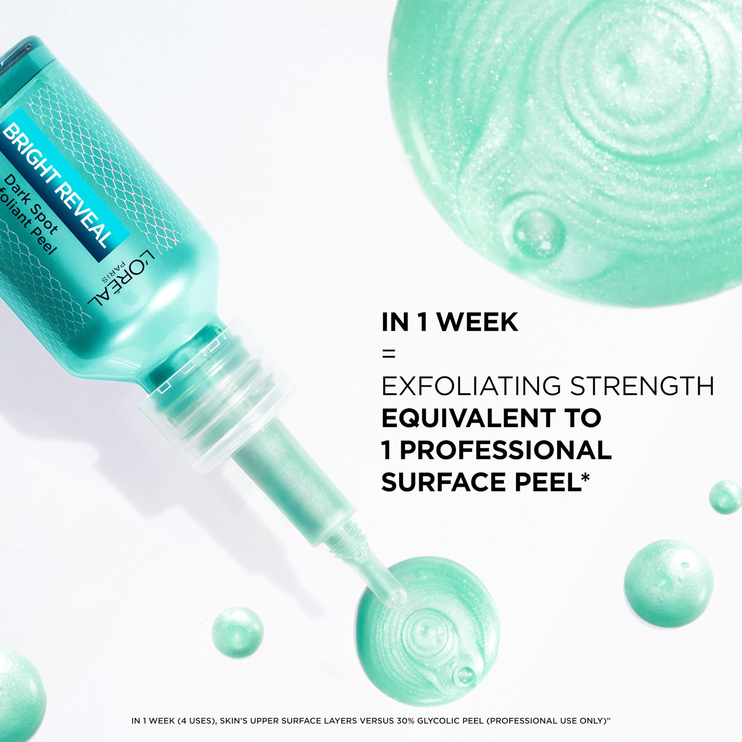 L'Oreal Paris Bright Reveal Dark Spot Exfoliant Peel, 25% AHA BHA PHA Face Exfoliator Solution, Gentle Skincare to Visibly Reduce Dark Spots and Renew Skin Texture, Includes SPF Lotion Sample in Pakistan