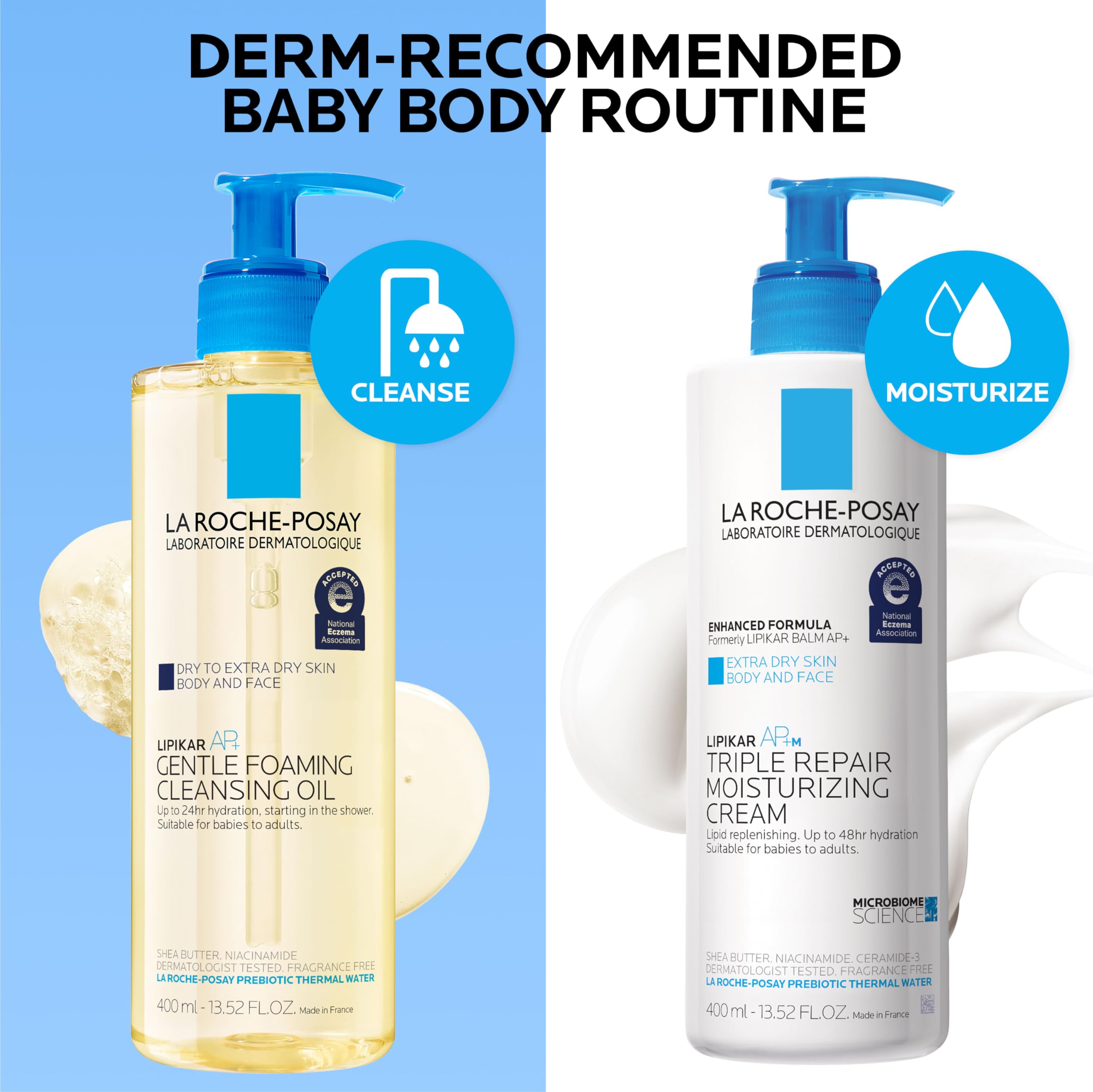 La Roche-Posay Lipikar Skin Care Set, Triple Repair Moisturizing Cream & Foaming Cleansing Oil, Body Lotion & Cleanser Formulated with Shea Butter, Long Lasitng Hydration, Fragrance Free in Pakistan