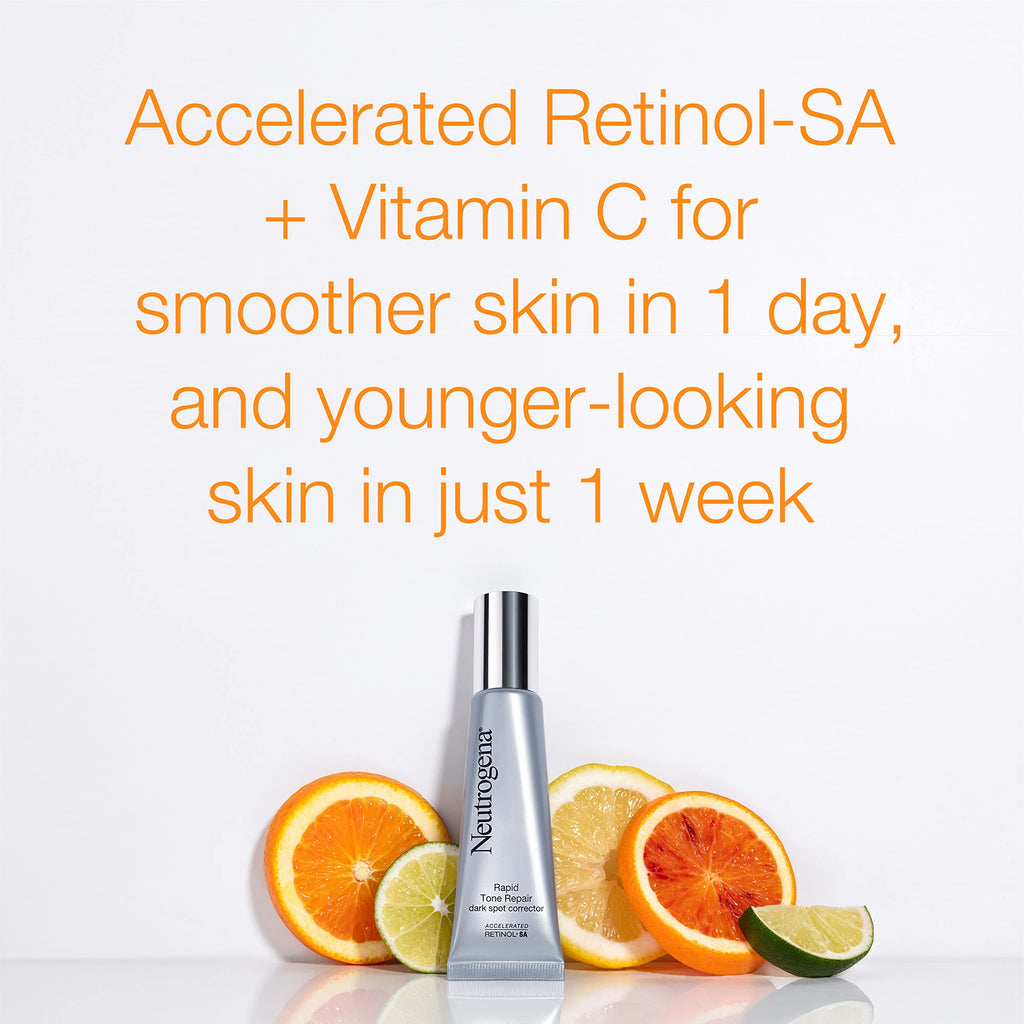 Neutrogena Rapid Tone Repair Retinol + Vitamin C Dark Spot Corrector Face Serum, Daily Anti-Wrinkle Dark Spot Corrector to Brighten & Even Tone, Mineral-Oil & Dye-Free, White in Pakistan