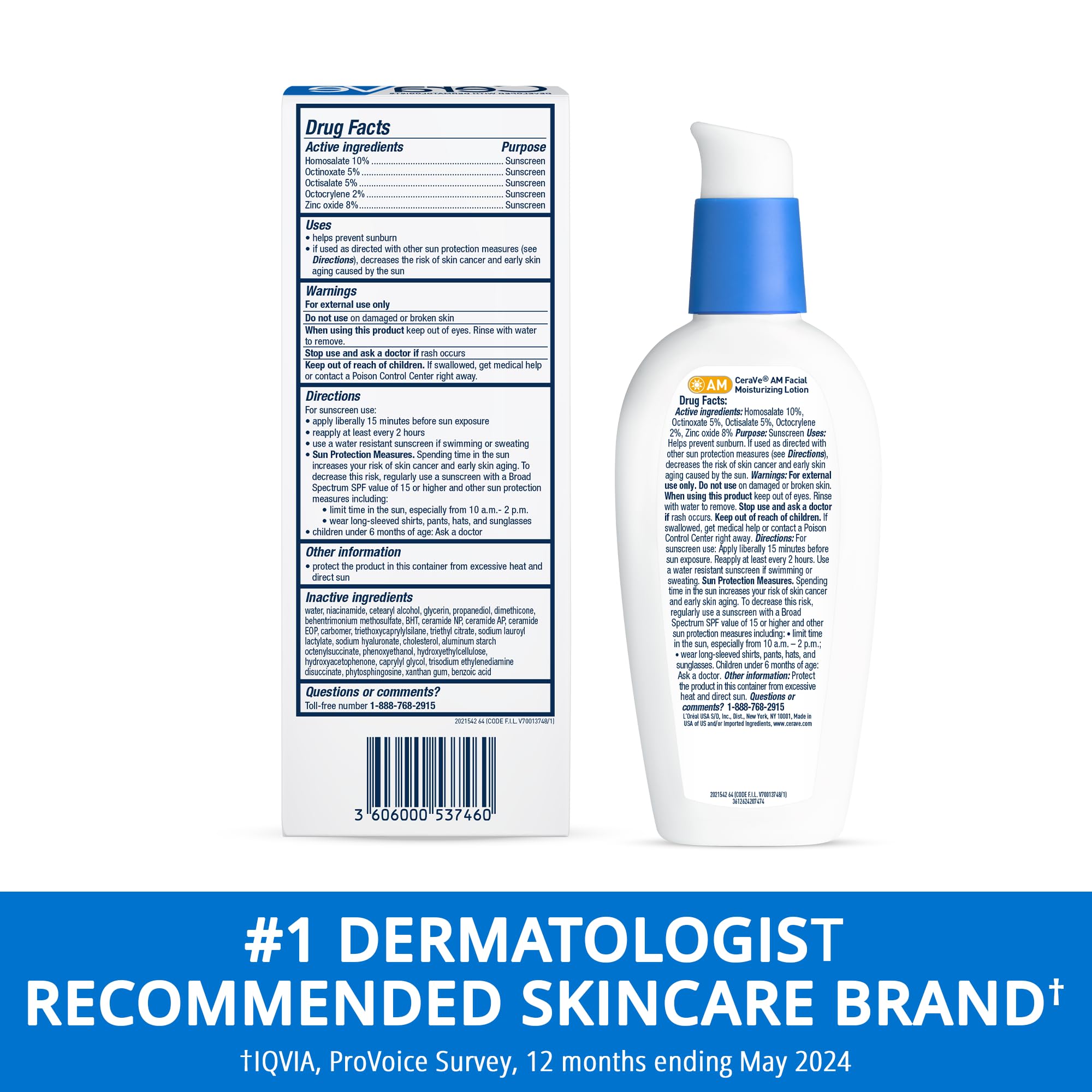 CeraVe AM Facial Moisturizing Lotion with SPF 30, Oil-Free Face Moisturizer with SPF, Formulated with Hyaluronic Acid, Niacinamide & Ceramides, Non-Comedogenic, Broad Spectrum Sunscreen in Pakistan