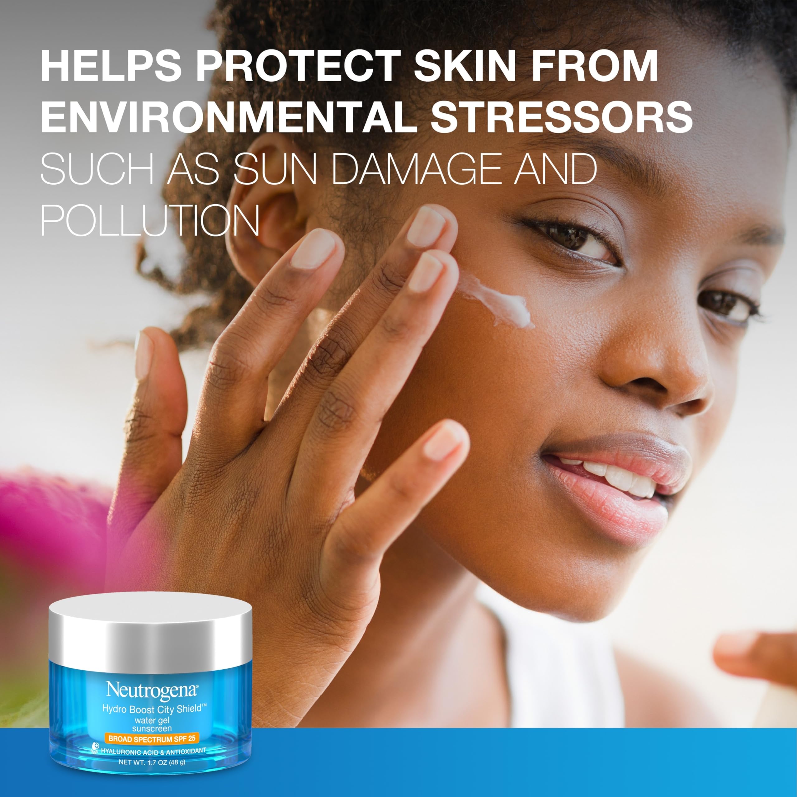 Neutrogena Hydro Boost City Shield Water Gel Face Moisturizer with Broad Spectrum SPF 25, Hydrating Facial Sunscreen with Hyaluronic Acid, Oil-Free and Non-Comedogenic Face Lotion in Pakistan
