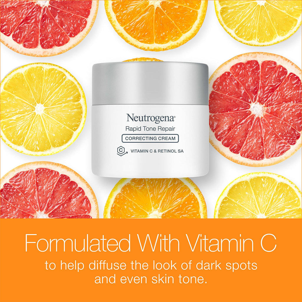Neutrogena Retinol + Vitamin C Correcting Cream, Rapid Tone Repair Face & Neck Cream with Hyaluronic Acid for Dark Spots, Fine Lines & Wrinkles in Pakistan
