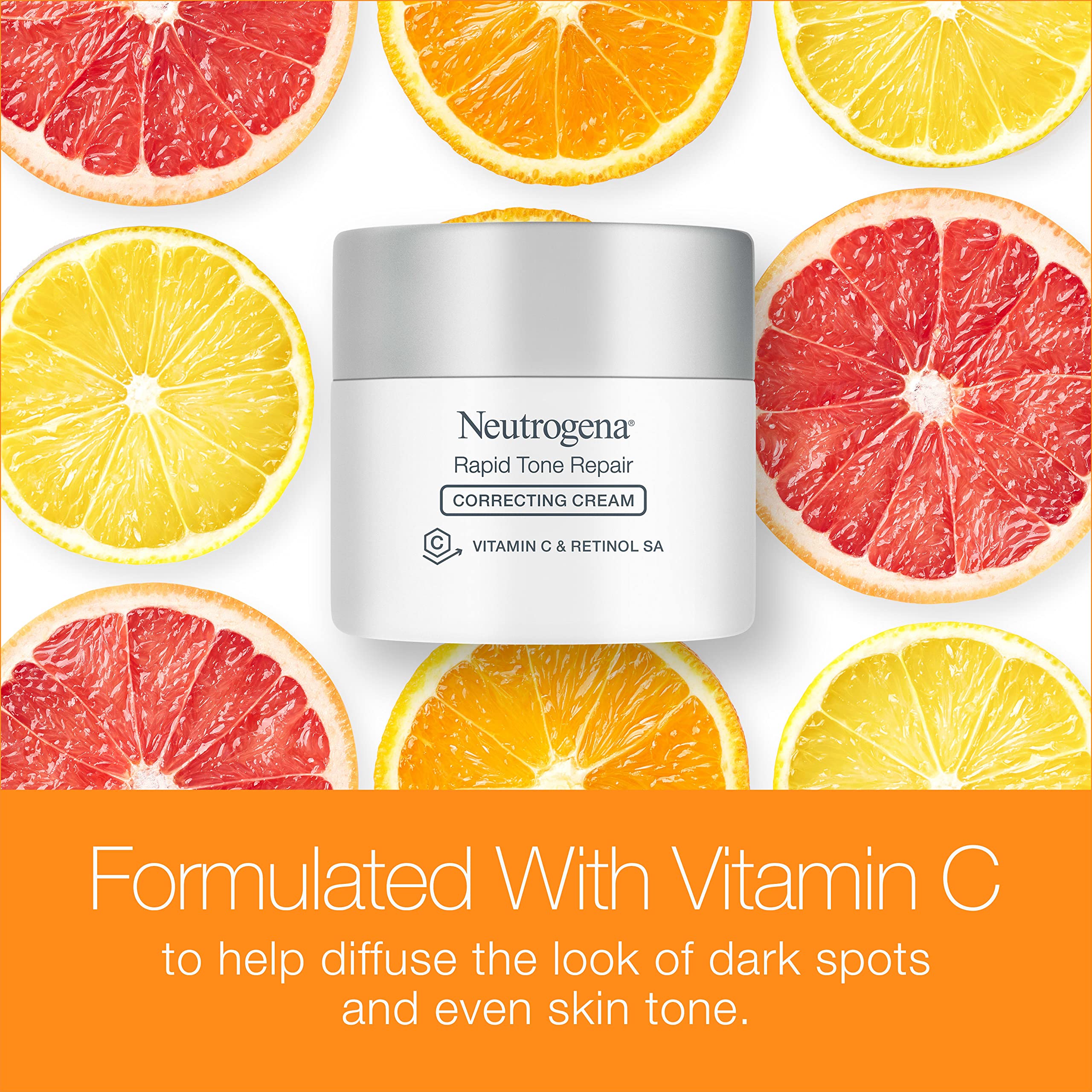 Neutrogena Retinol + Vitamin C Correcting Cream, Rapid Tone Repair Face & Neck Cream with Hyaluronic Acid for Dark Spots, Fine Lines & Wrinkles in Pakistan